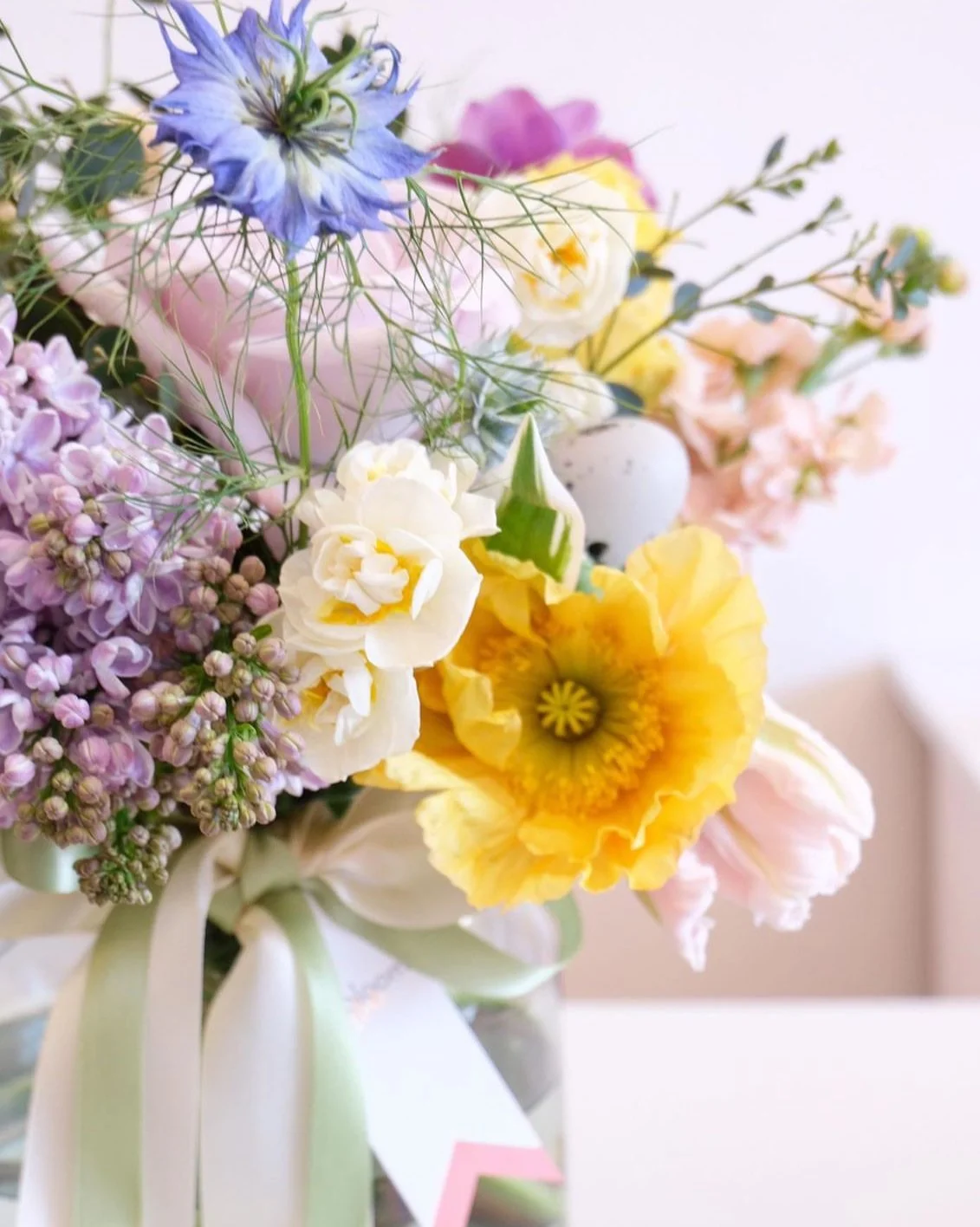 Easter flower bouquet display in vase in East Lothian