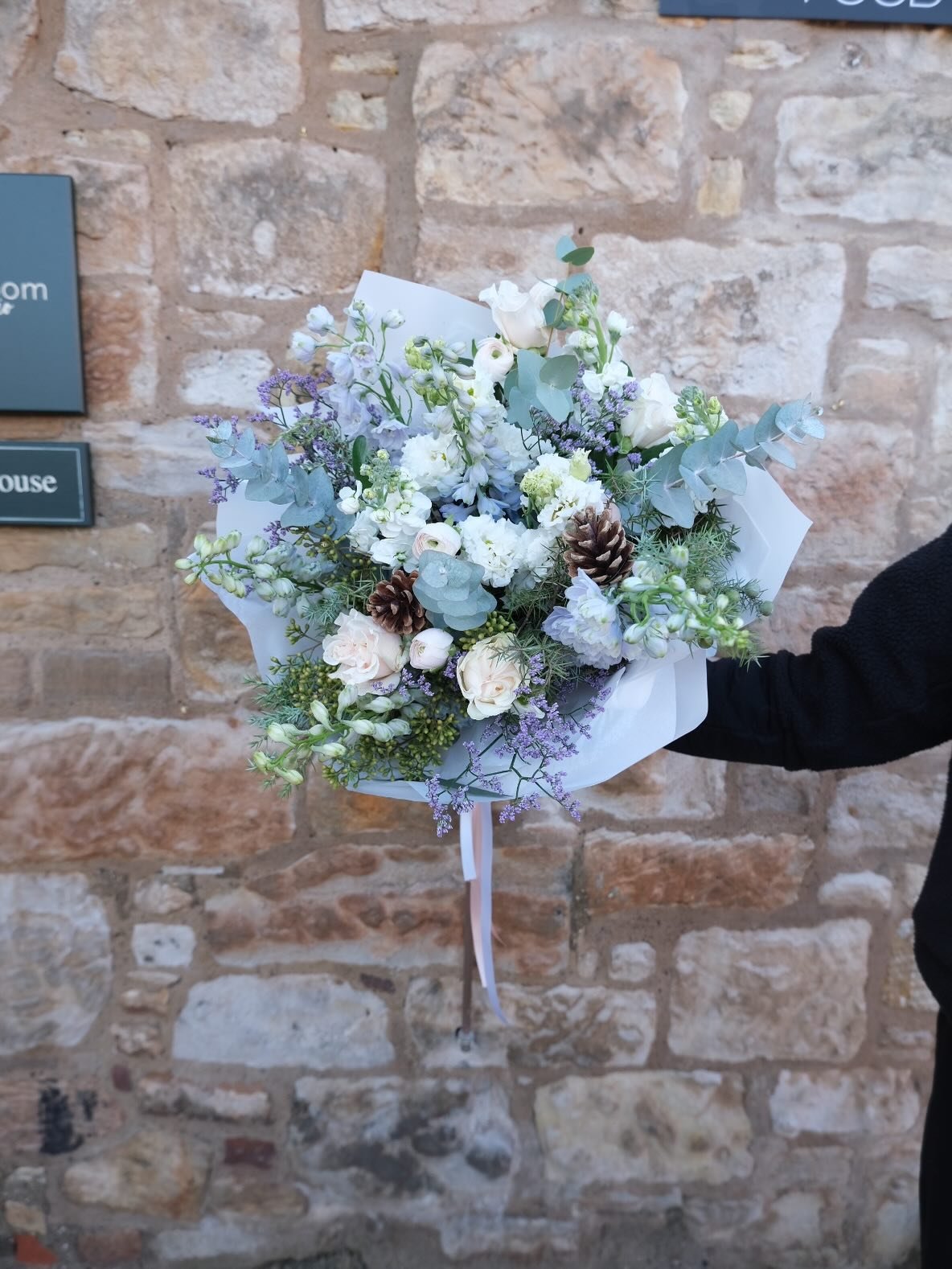 ❄️ Christmas Flowers ❄️ 

A new addition to our Christmas collection and a firm favourite already &ldquo;Pastel Frost Christmas Bouquet&rdquo; 

Soft white cotton roses, Lisianthus , fragrant stocks, delphiniums and eucalyptus all wrapped up in our w