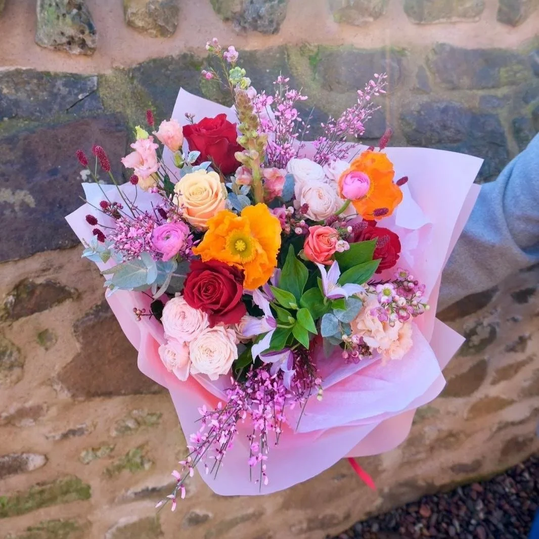 Spring-Valentines-Bouquet-With-Poppies-Roses-And-Waxflowers-Delivering-In-East-Loathian-And-Edinburgh.jpg