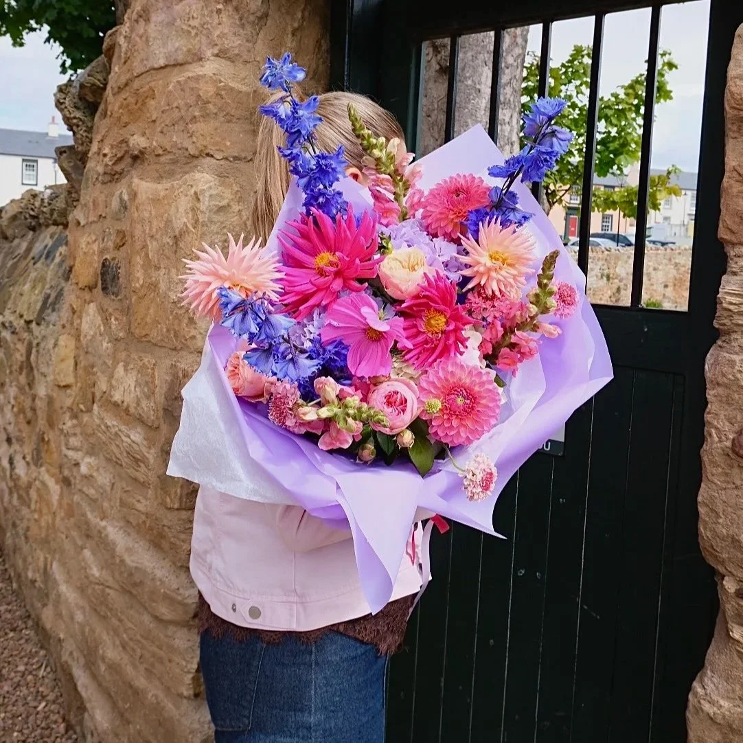 Bloomin-dahlias-bouquet-wrapped-in-lilac-available-for-local-delivery-florist-east-lothian.jpg
