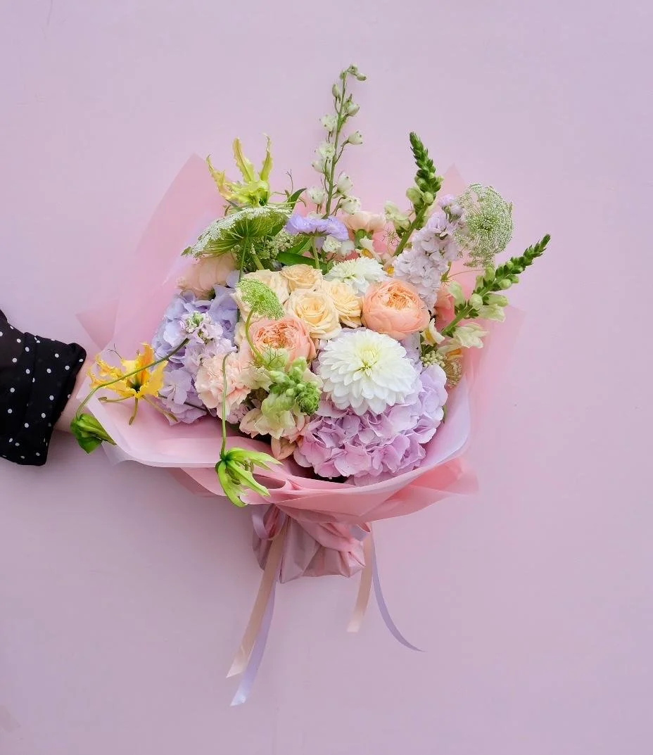 Peach Melba Flower Bouquet
