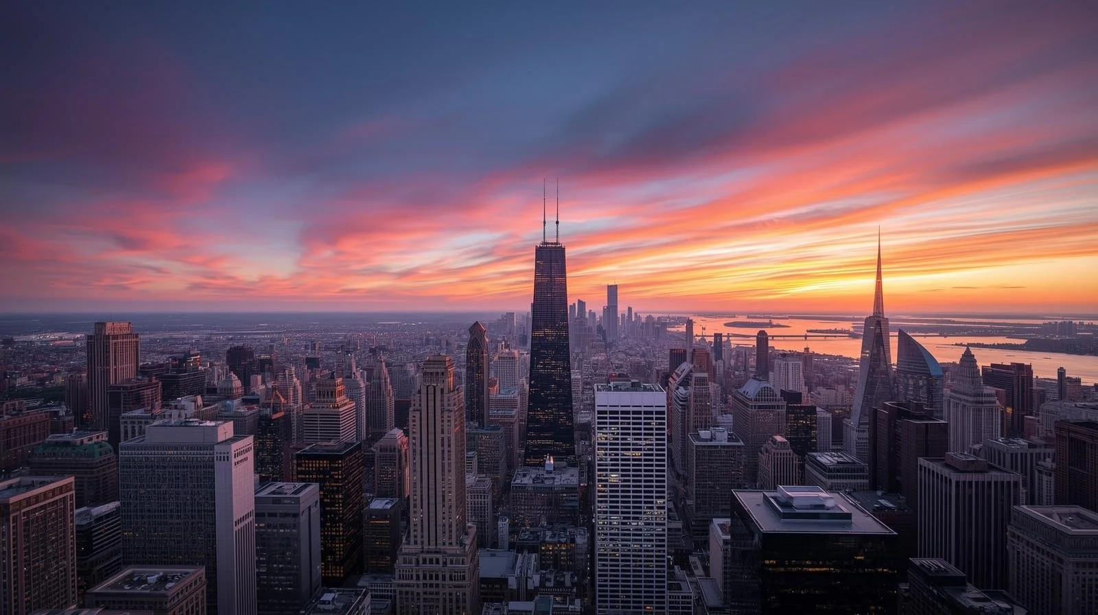 Chicago skyline at sunrise, representing a fresh start and entering the new year with balance, boundaries, and peace through therapy support.