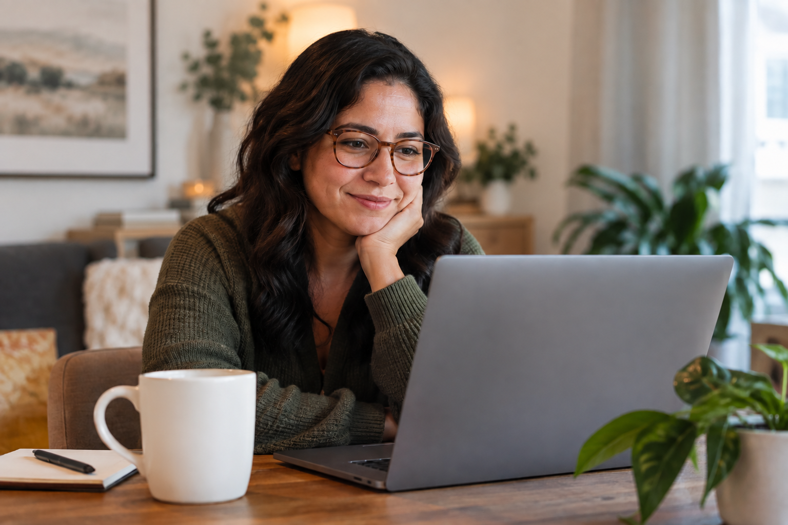 Woman searching for a therapist online from home, representing how to find the right therapist in Chicago and Illinois.