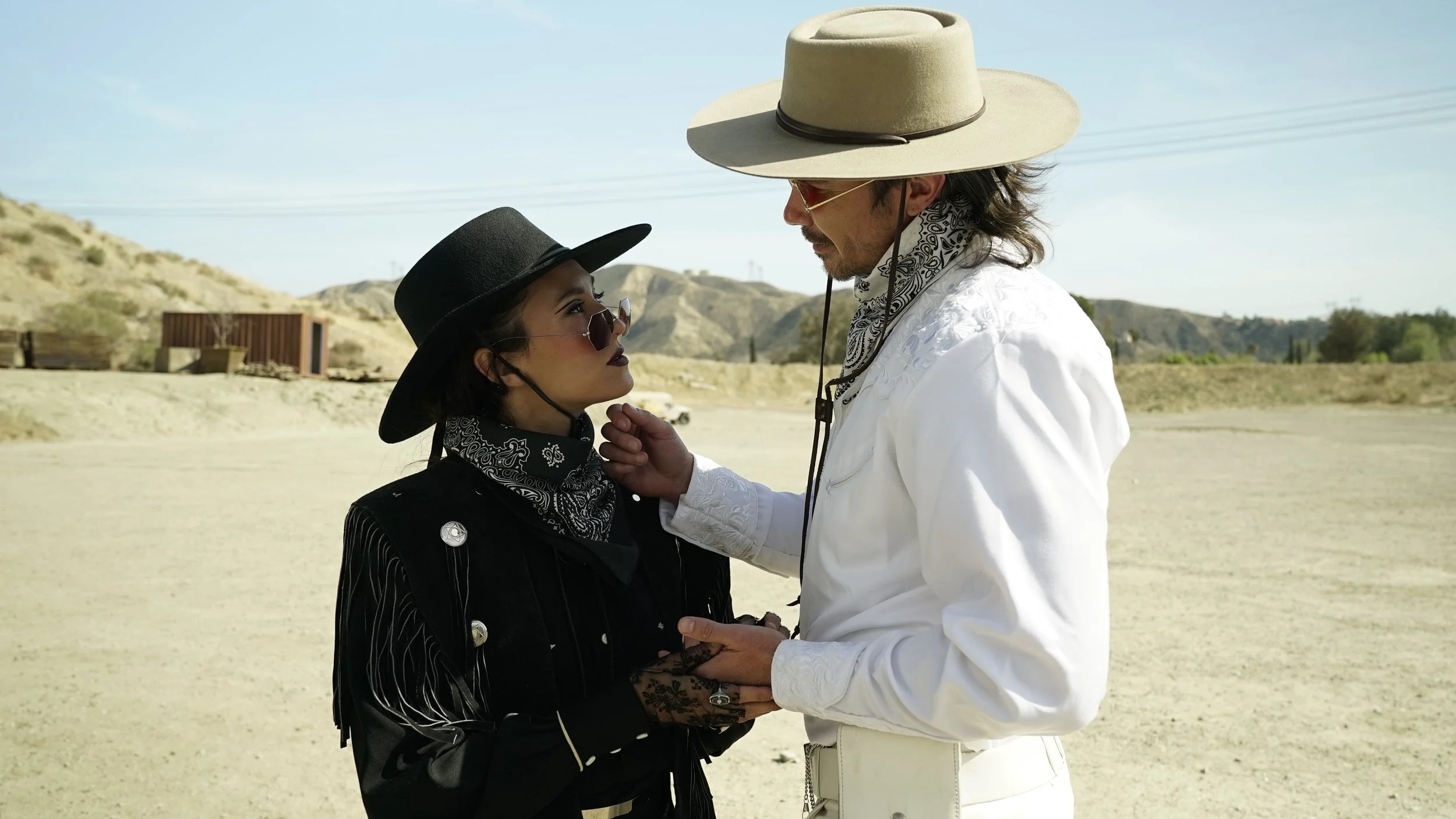 Lead talent on set during take