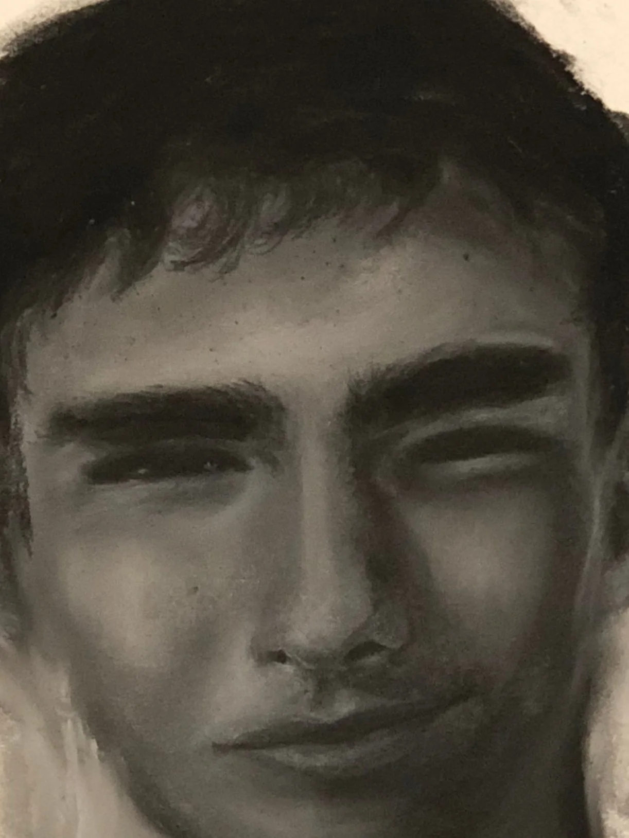 charcoal-rendered image of Federico Aldrovandi at 15 years old