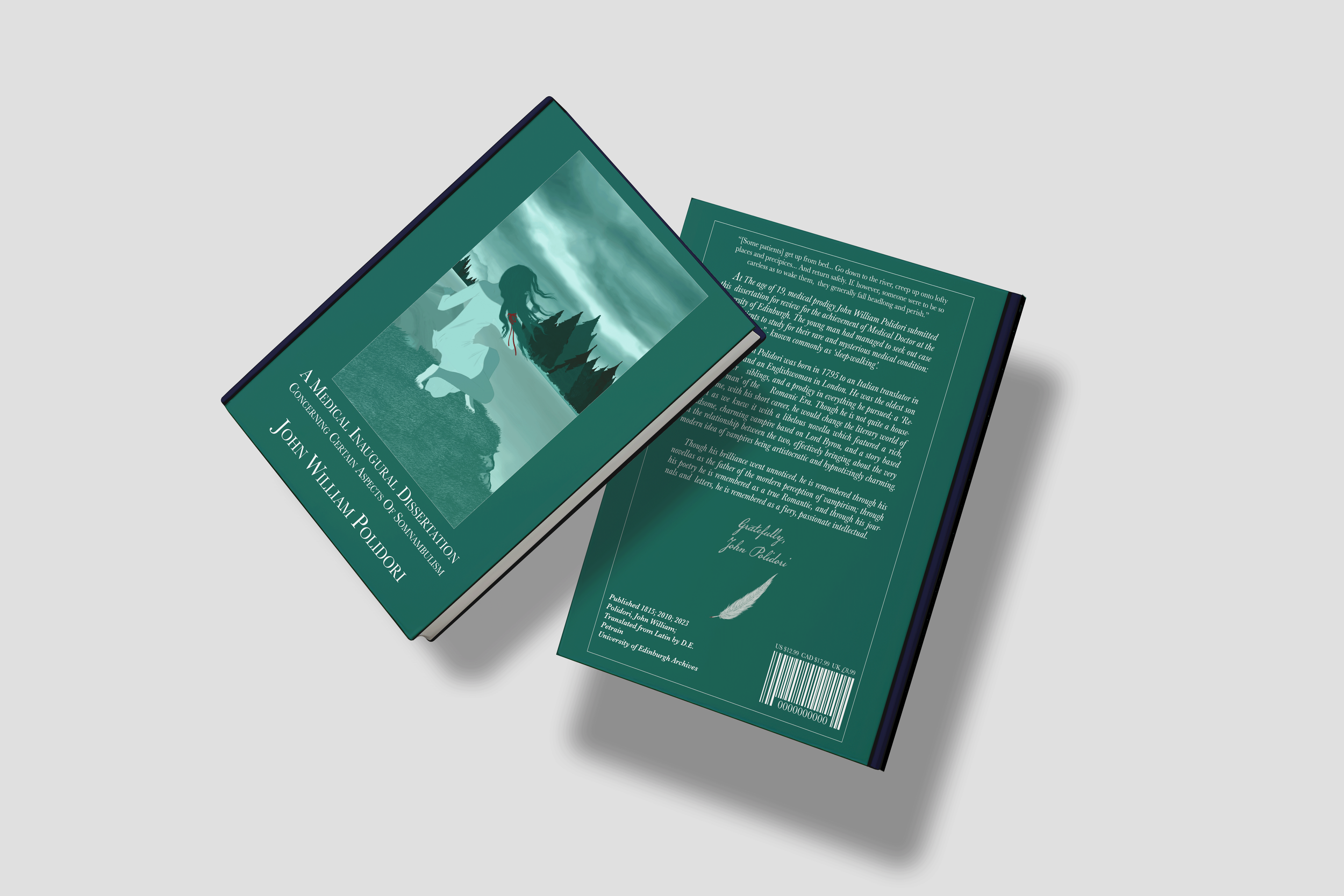 APRIL 2022: Hand-drawn image on the cover of the book featured within the mockup (A Medical Inaugural Dissertation Concerning Certain Aspects of Somnambulism - 1814; University of Edinburgh Archives)

Software: Clip Studio Paint Pro (illustration)
Ad