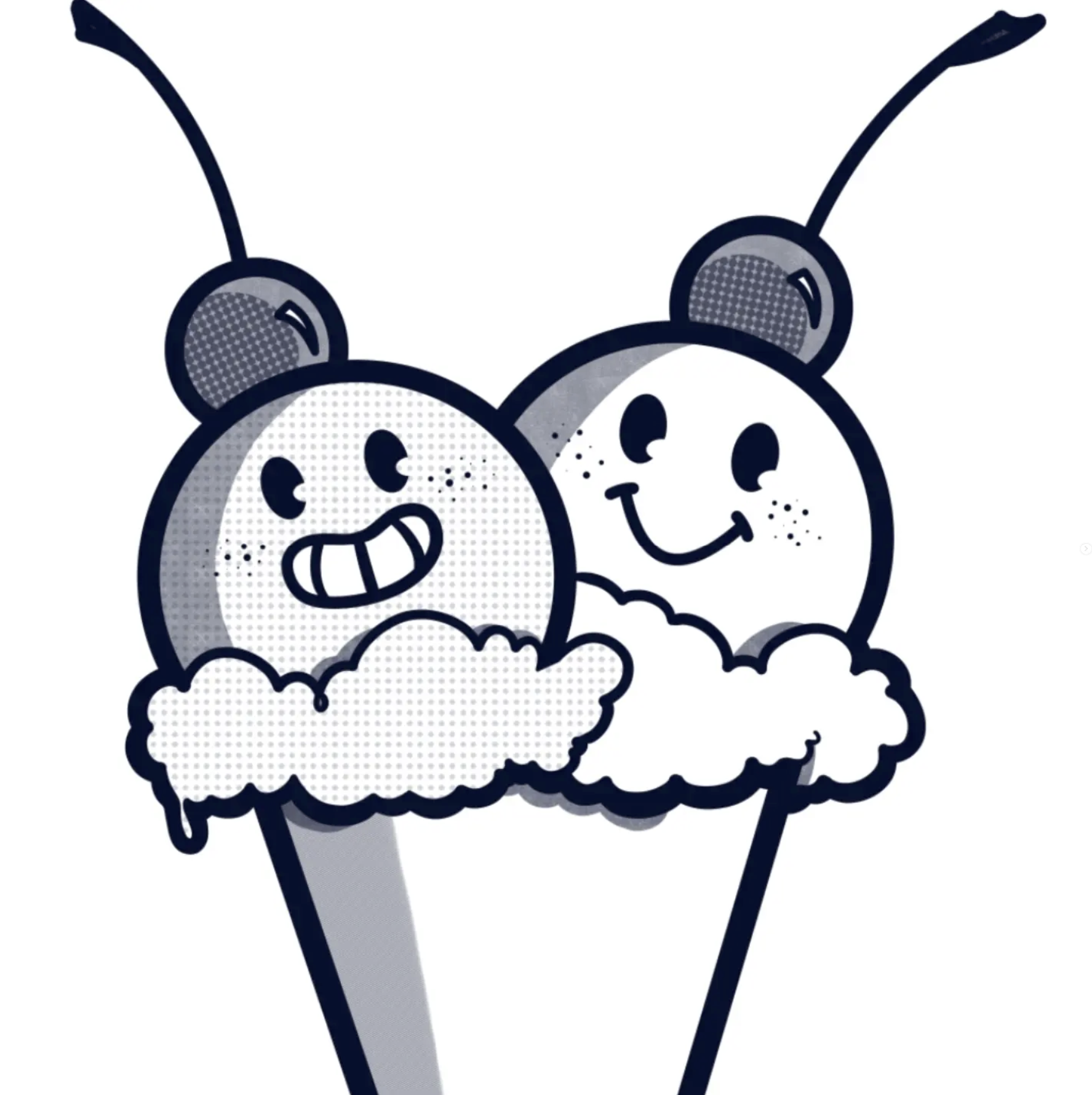 AUG 2024: Unused Hoffman's Ice Cream logo, would have been used for year-round merchandise like tee shirts or sweatshirts.

Software: Clip Studio Paint Pro

Device: Windows Surface Pro 6