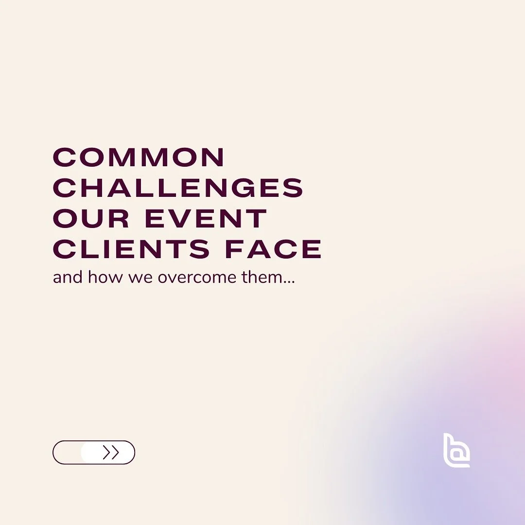 Working with corporations and brands on event scenarios and strategy is our daily work. Often, our clients are managing complex internal environments and look to us to help guide them on each step. ⁠
⁠
Swipe to see some of the common challenges our c