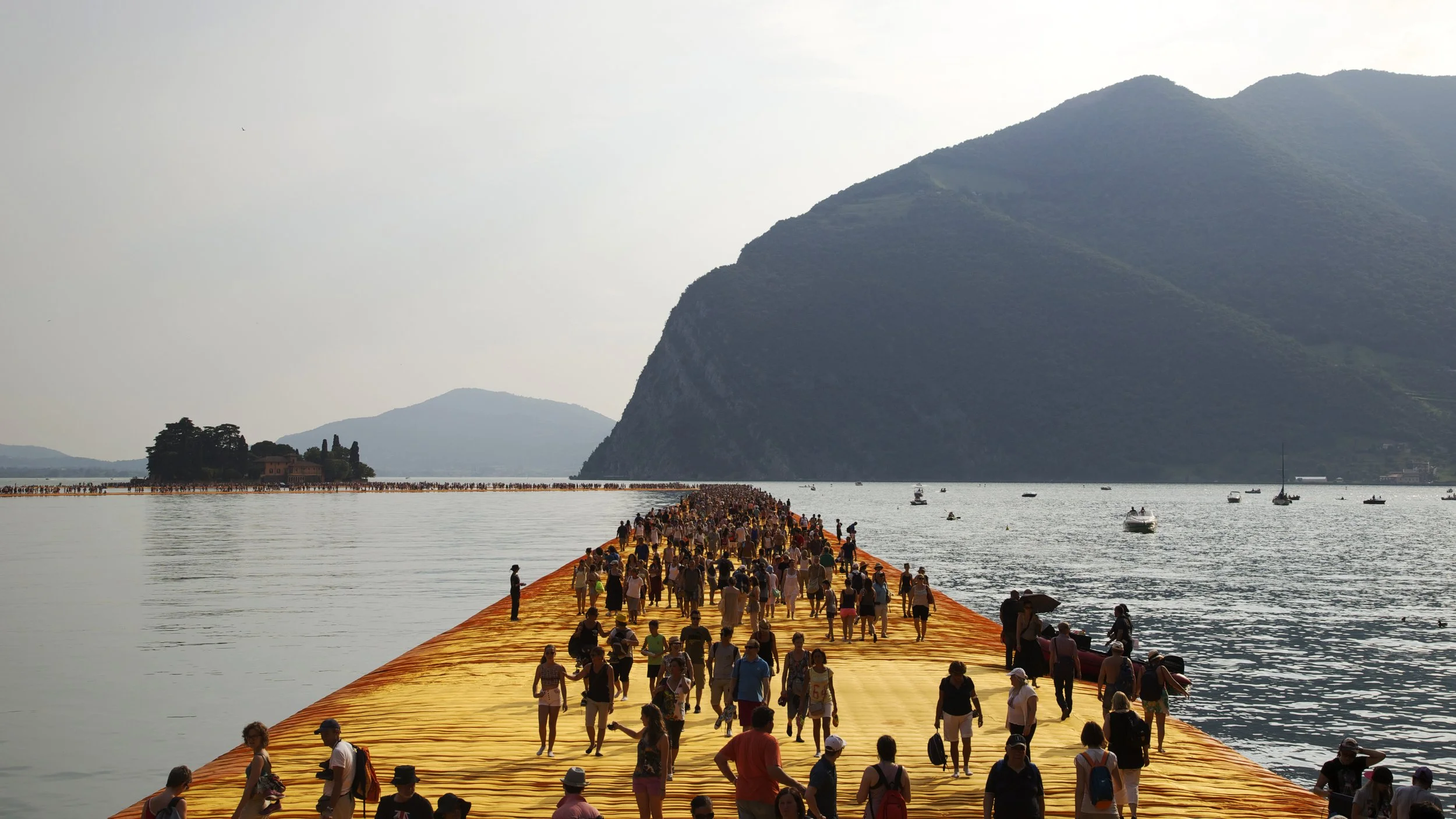 the floating piers, lake iseo, italy