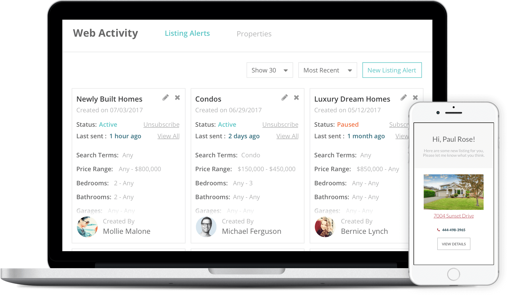We have a list of buyers that receive listing alerts every day