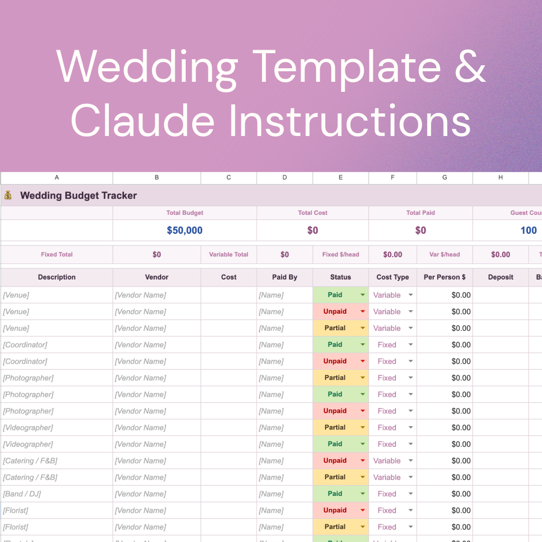 Wedding Budget & To Do List Template