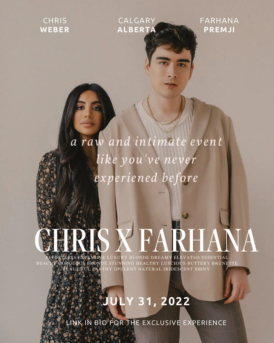 WE&rsquo;RE LIVE ✨ The collab you&rsquo;ve been dreaming about is HERE. 
⠀
@CHRISWEBERHAIR X @XO.FARHANA.BALAYAGE
+ JULY 31, 2022
+ CALGARY, AB
+ @thebeigelabel
⠀
Only 12 seats available for the most raw, in-depth, shadowing workshop like you&rsquo;v