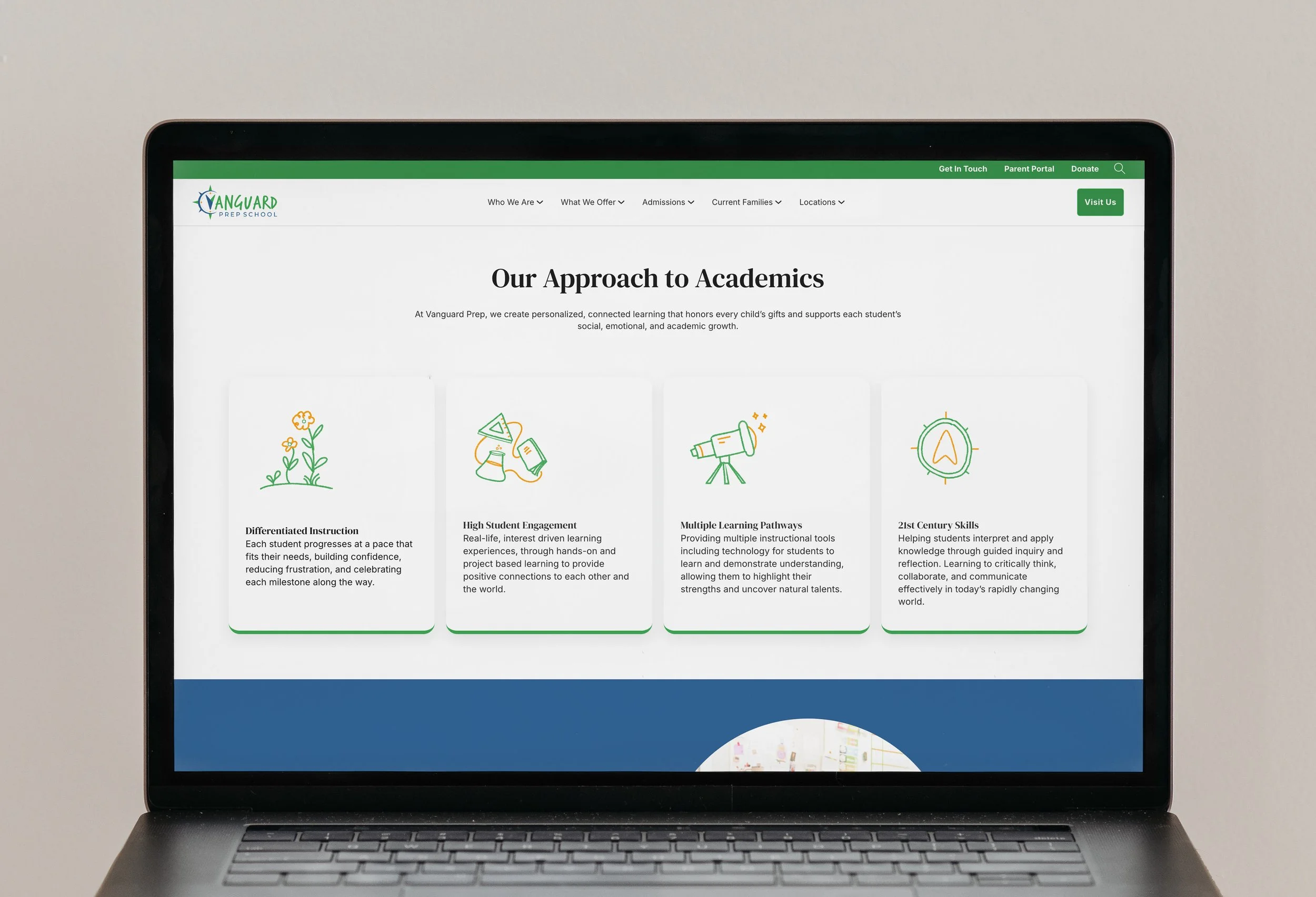 Vanguard Prep School Website Redesign