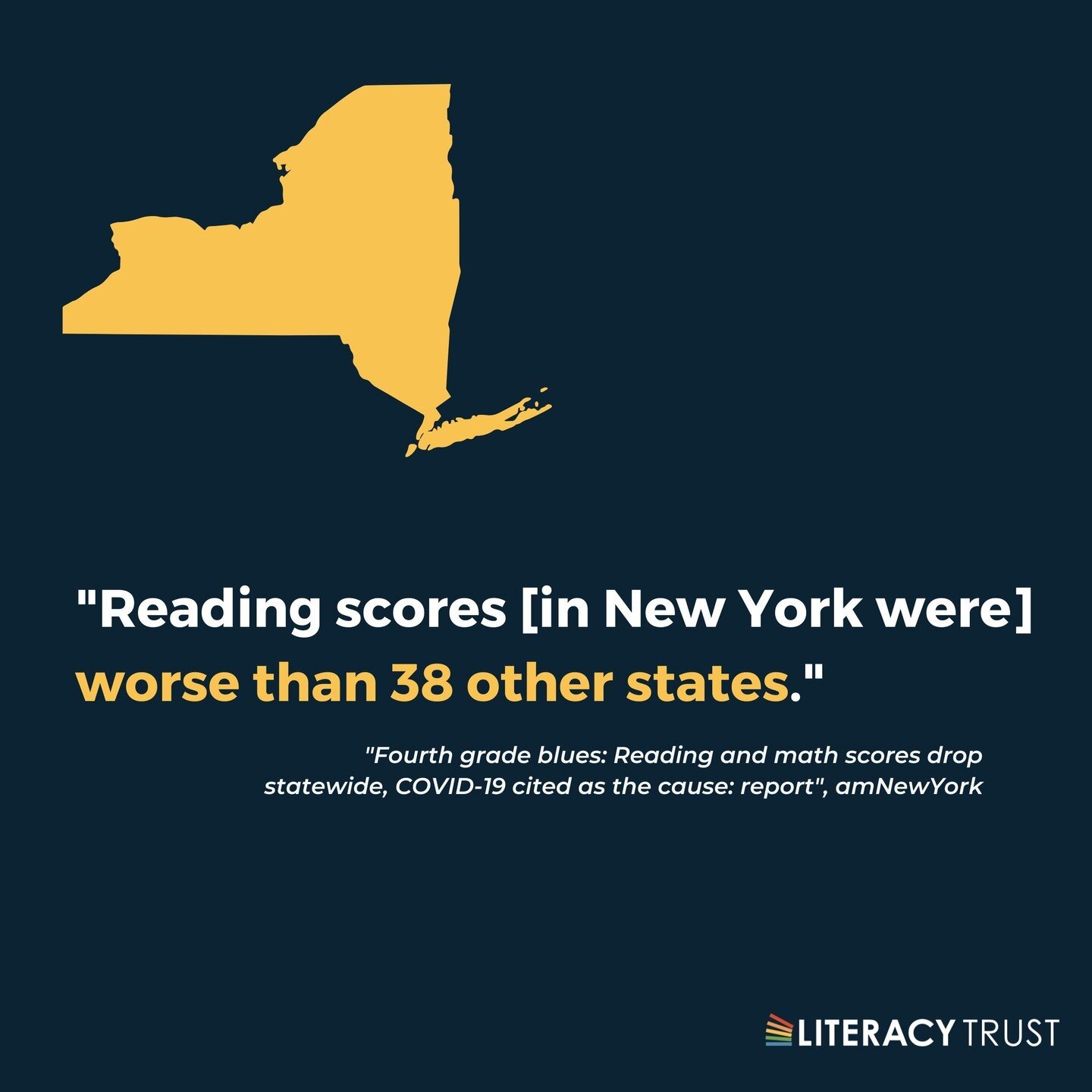 According to @amNewYork's article, &quot;The 'nation&rsquo;s report card,' led by the federal Department of Education&rsquo;s National Assessment of Educational Progress, showed that the decline in fourth grade math and reading scores in New York sta