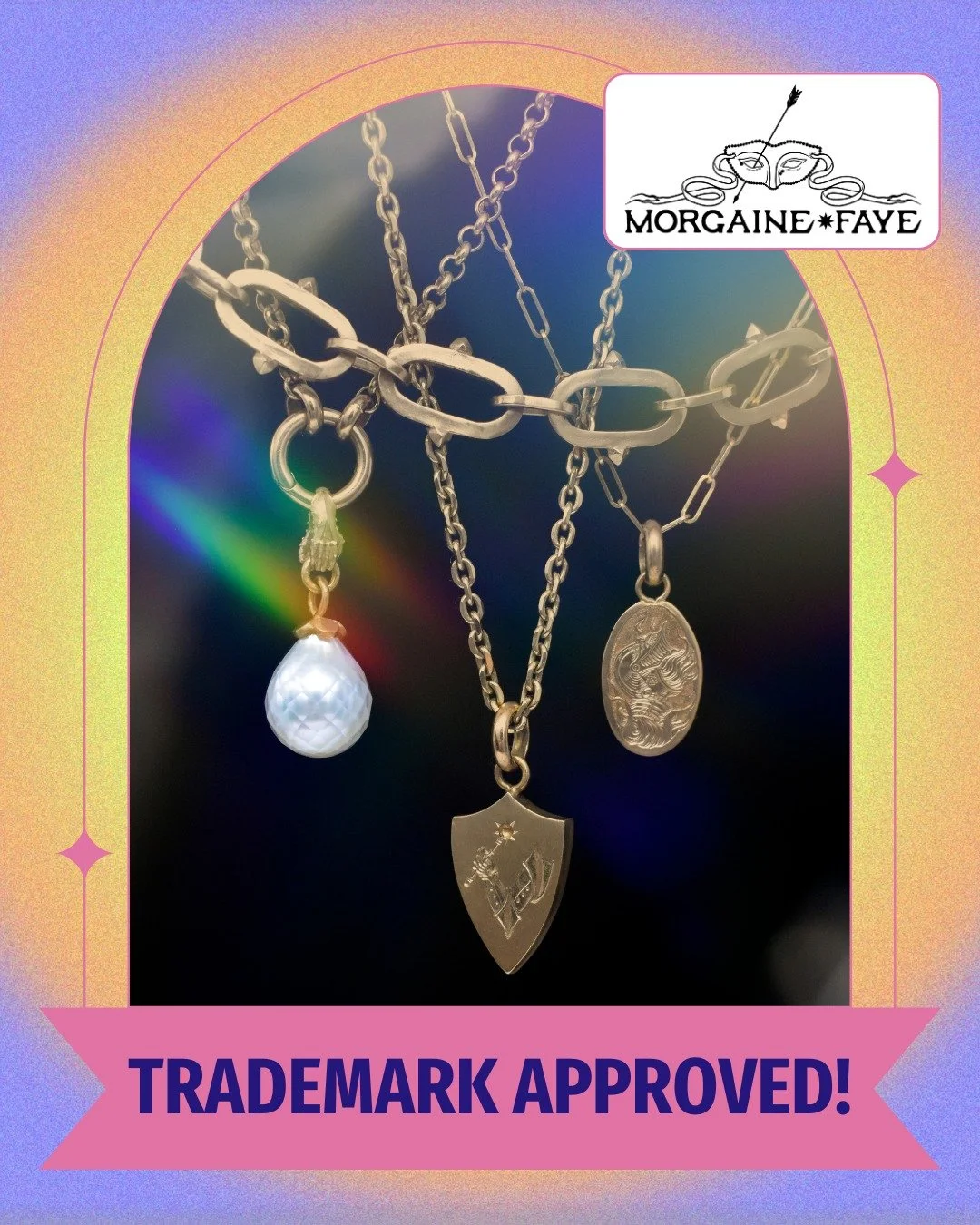 @morgaine_faye trademark was approved! 🎉 Morgaine Faye is a multi-disciplinary artist, engraver, and jeweler based in Portland who crafts fine forever-treasures and jewelry rooted in history.