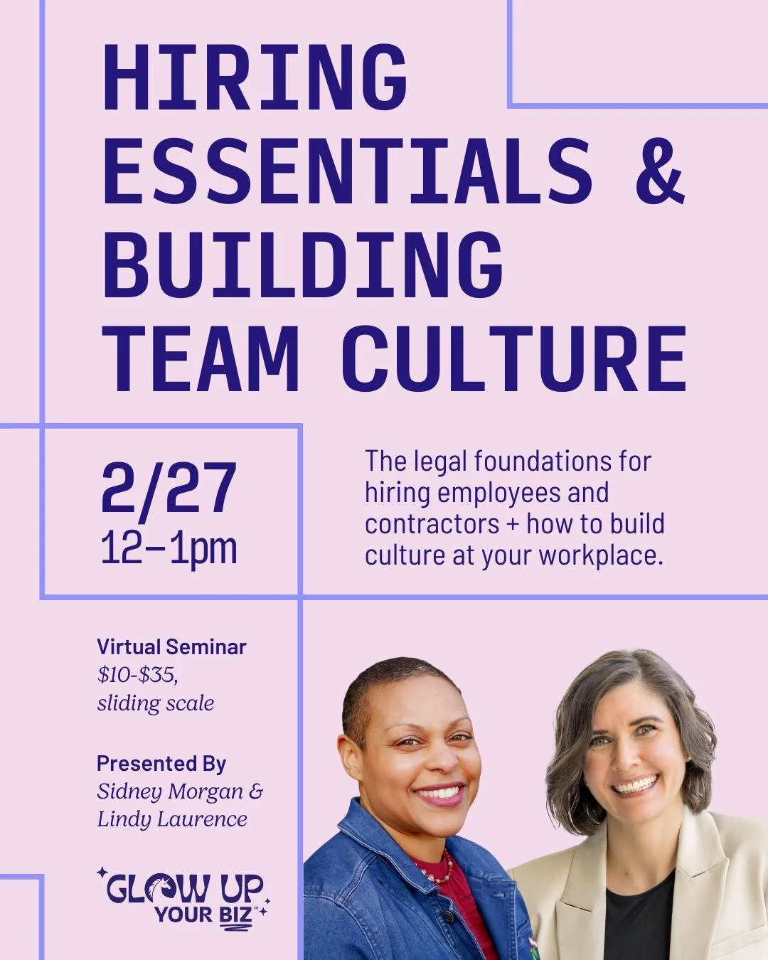 ⏰Last minute event reminder! Join us tomorrow to learn how to grow your team in a way that aligns with your values and vision.

In this session, we&rsquo;ll explore what it means to hire with intention, shape a healthy workplace culture, and bring on