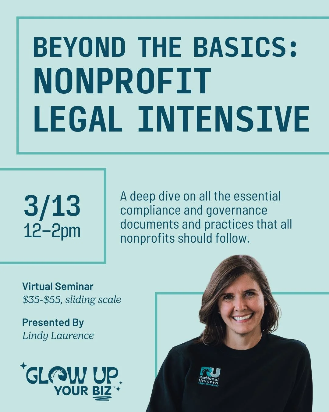 If your nonprofit has moved beyond the beginning phases, the next challenge is leading growth while staying compliant. This 2-hour intensive is designed for established nonprofits who want to strengthen their legal foundation, safeguard their organiz