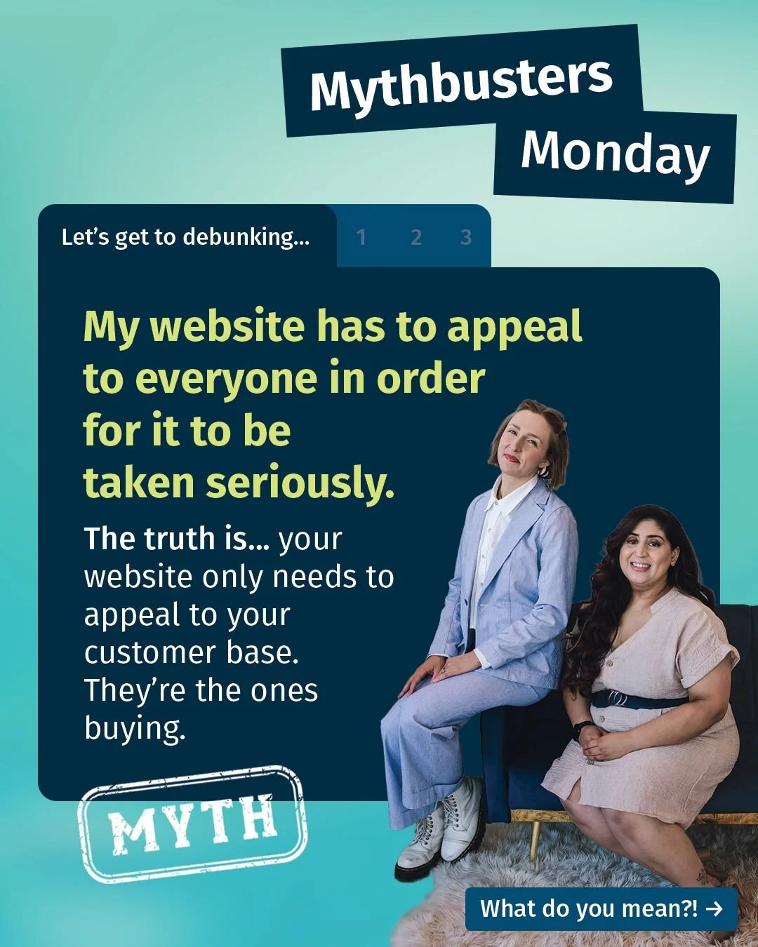 A lot of us get trapped into thinking our website needs to read like a formal legal brief, or no one will take it seriously. In reality, your website should appeal to your target audience, as they're the ones you want engaging with your business. And