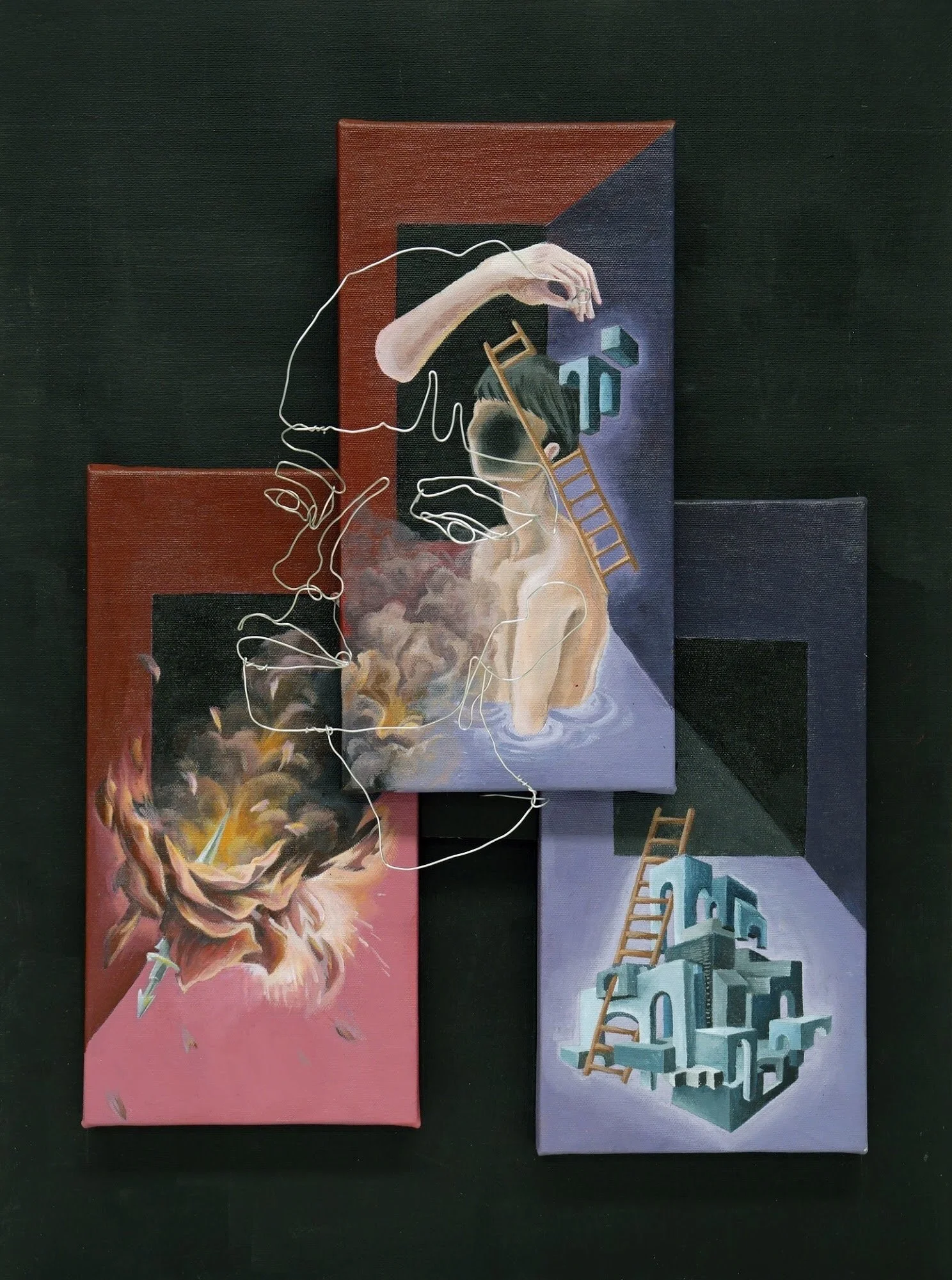 Self Portrait, Acrylic on wood, 2018