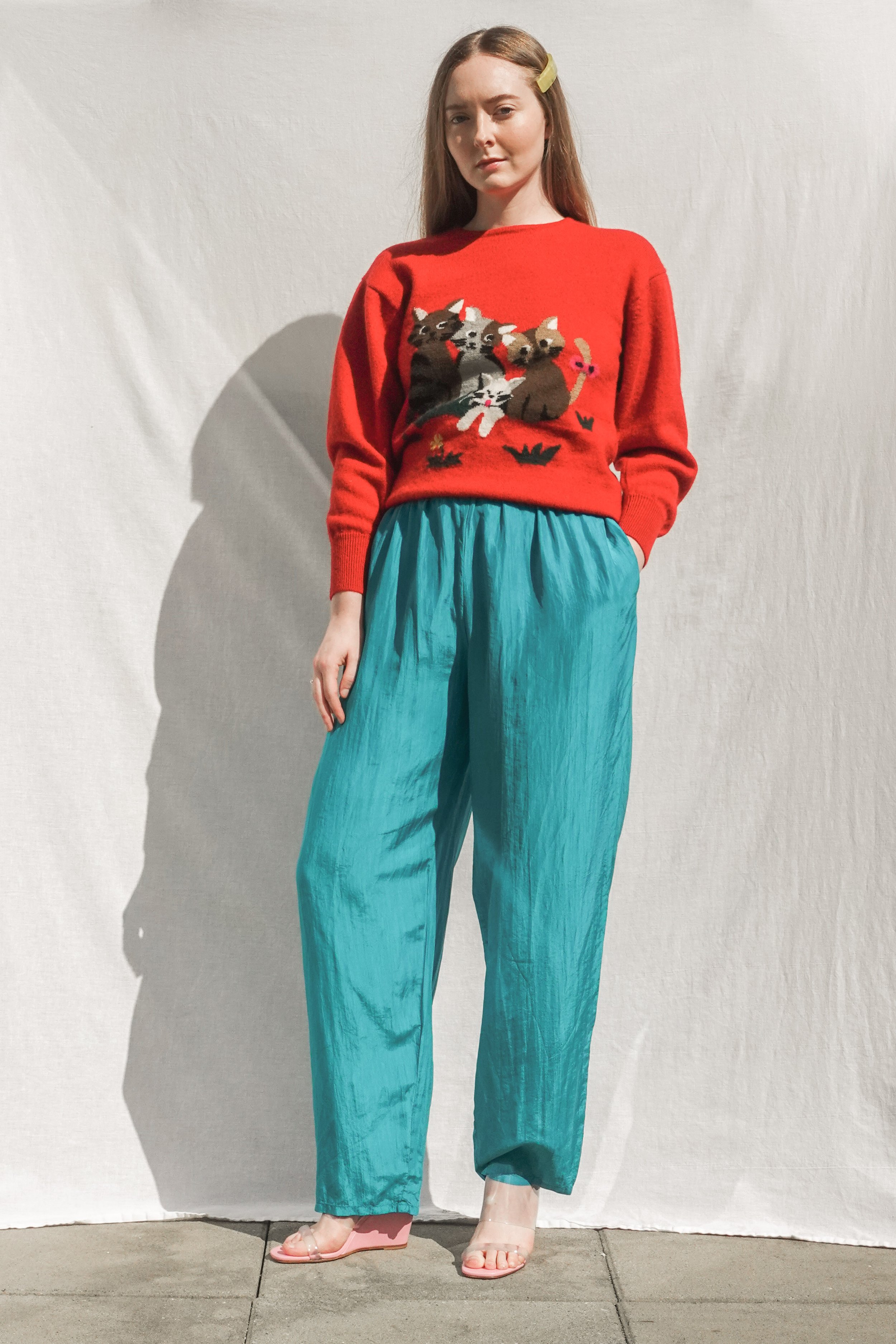 Aquamarine Silk Trousers