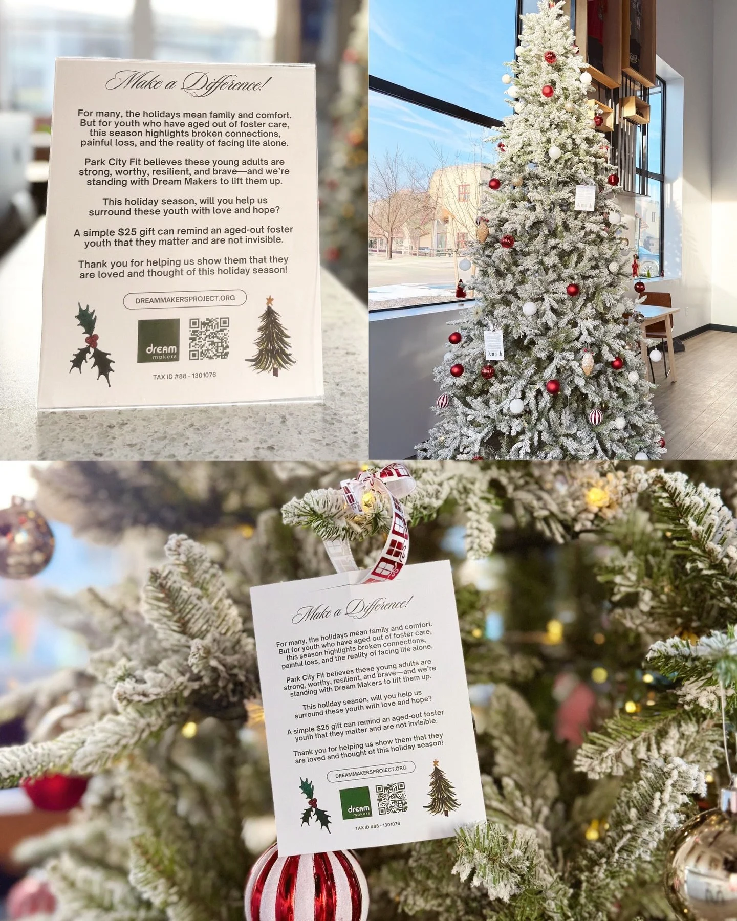 What if the places we gather every day became places of hope? 👟🏋🏻

This beautiful Christmas tree at @parkcityfit last month showed what&rsquo;s possible when a business uses its space, community, and creativity to advocate for Dream Makers and sup