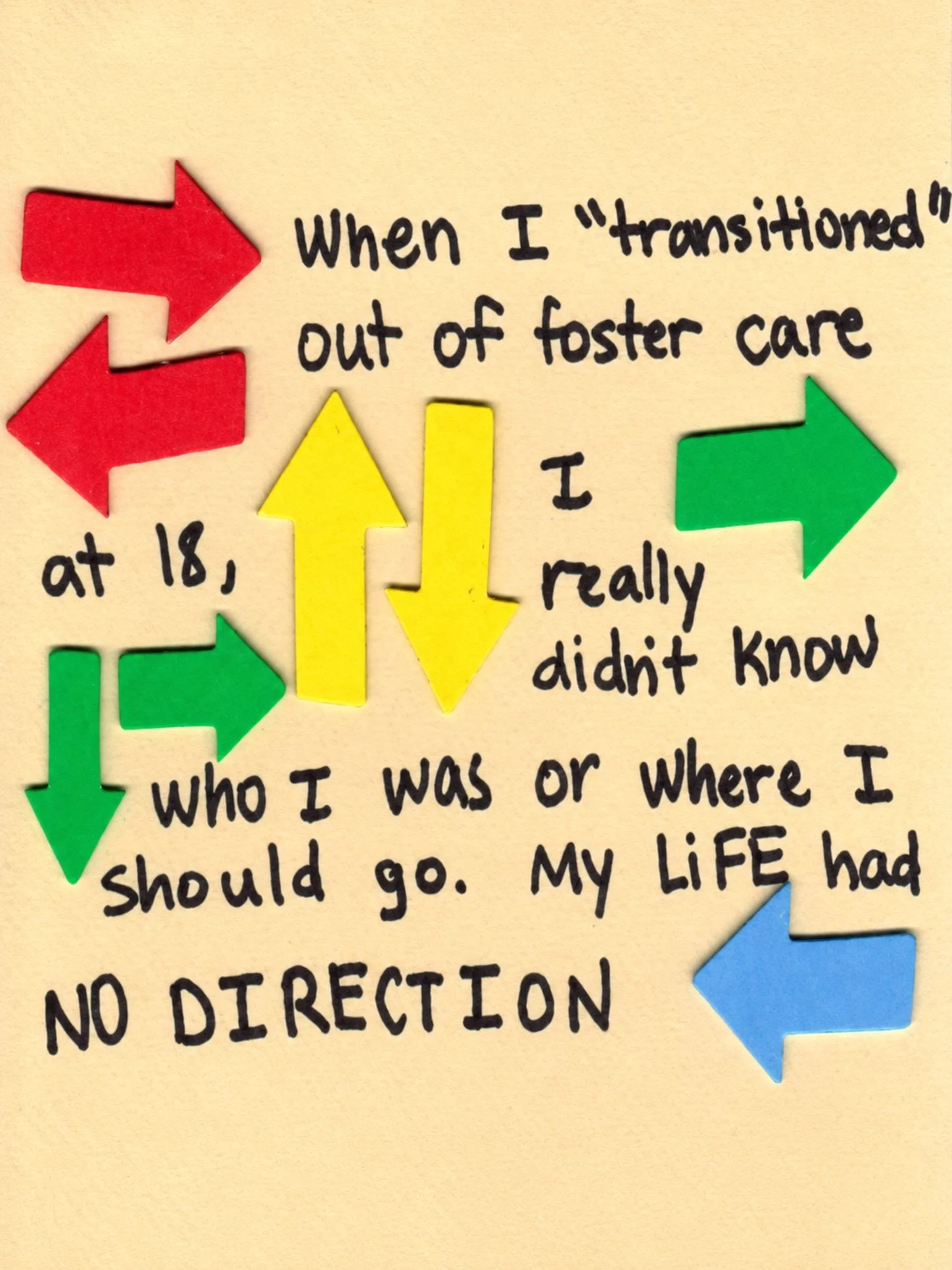 These are the real words of a young person who aged out of foster care.

Imagine turning 18 and being told you&rsquo;re ready for adulthood when you don&rsquo;t even know where you belong.

No family to call. No one to help you figure out what comes 