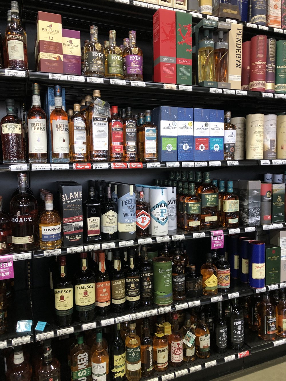 Trailhead Liquor Irish Whiskey Selection