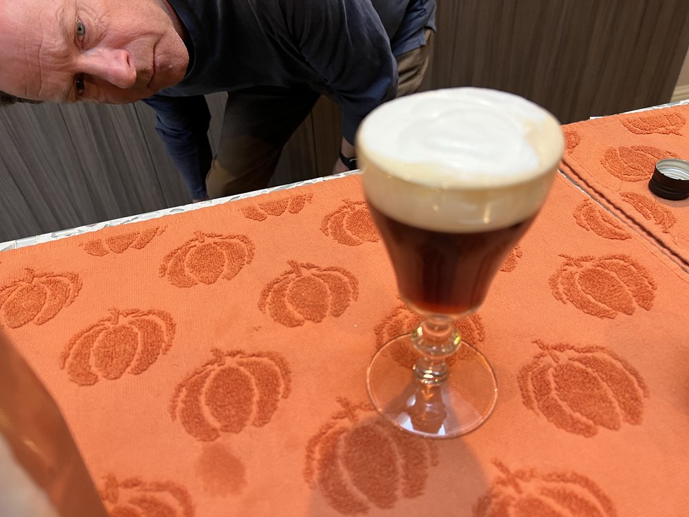 Checking the cream level on an Irish Coffee.JPG