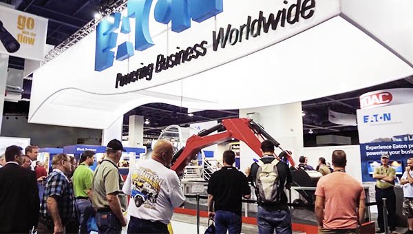 Eaton powering business worldwide trade show booth in Las Vegas show