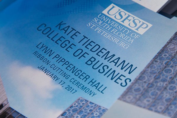 Kate Tiedemann College of Business invitations to grand opening of Lynn Pippenger Hall