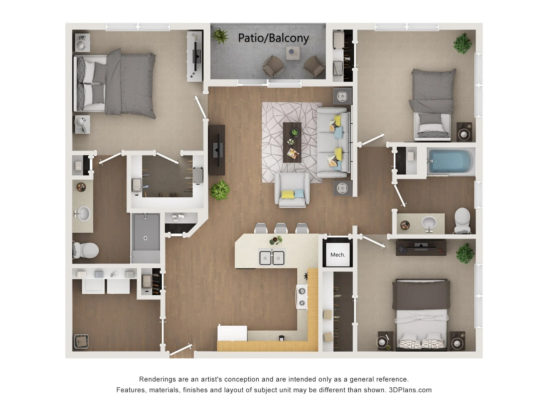 3 Bed | 2 Bath | 1275 Sqft