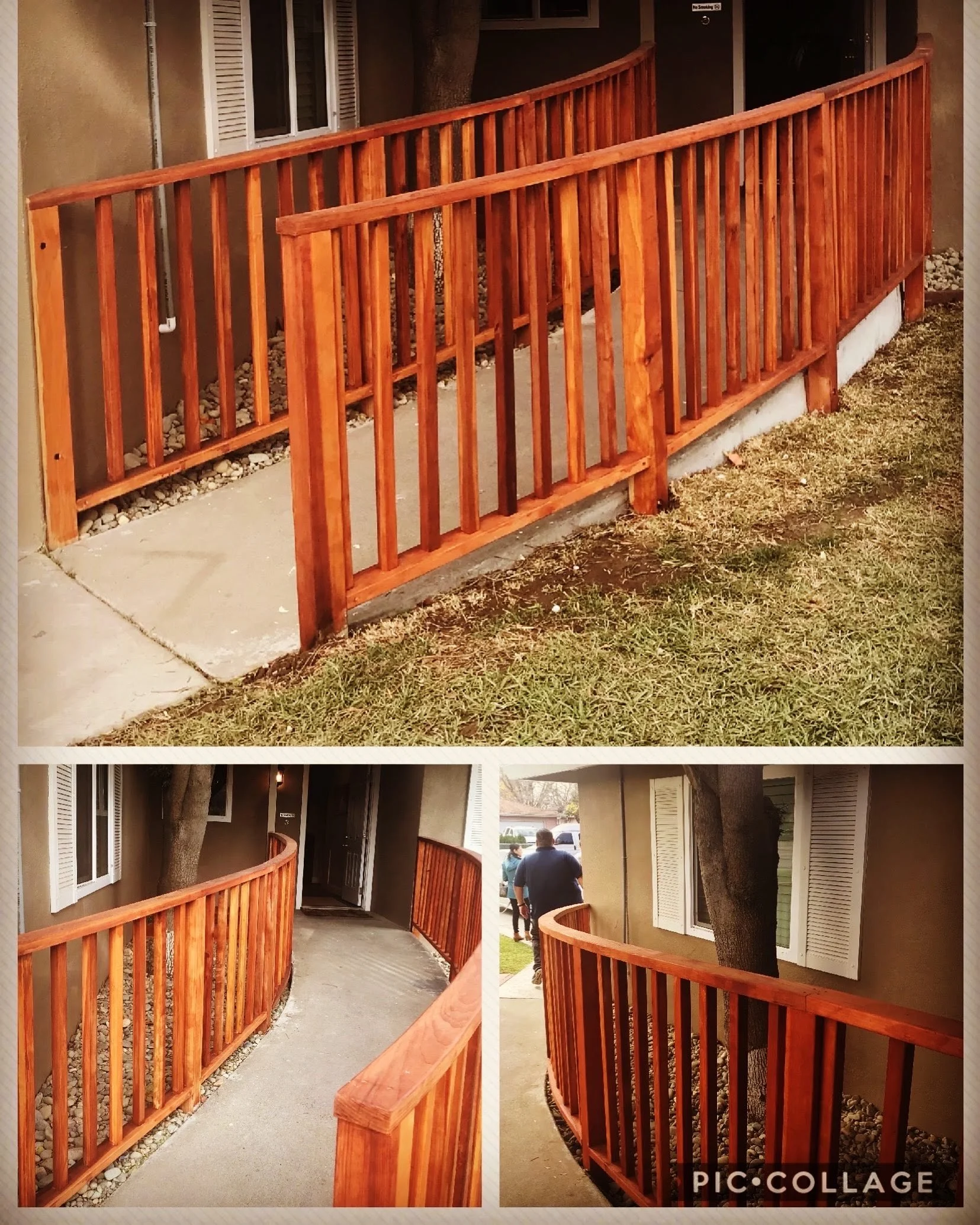 CUSTOM REDWOOD HANDRAILS