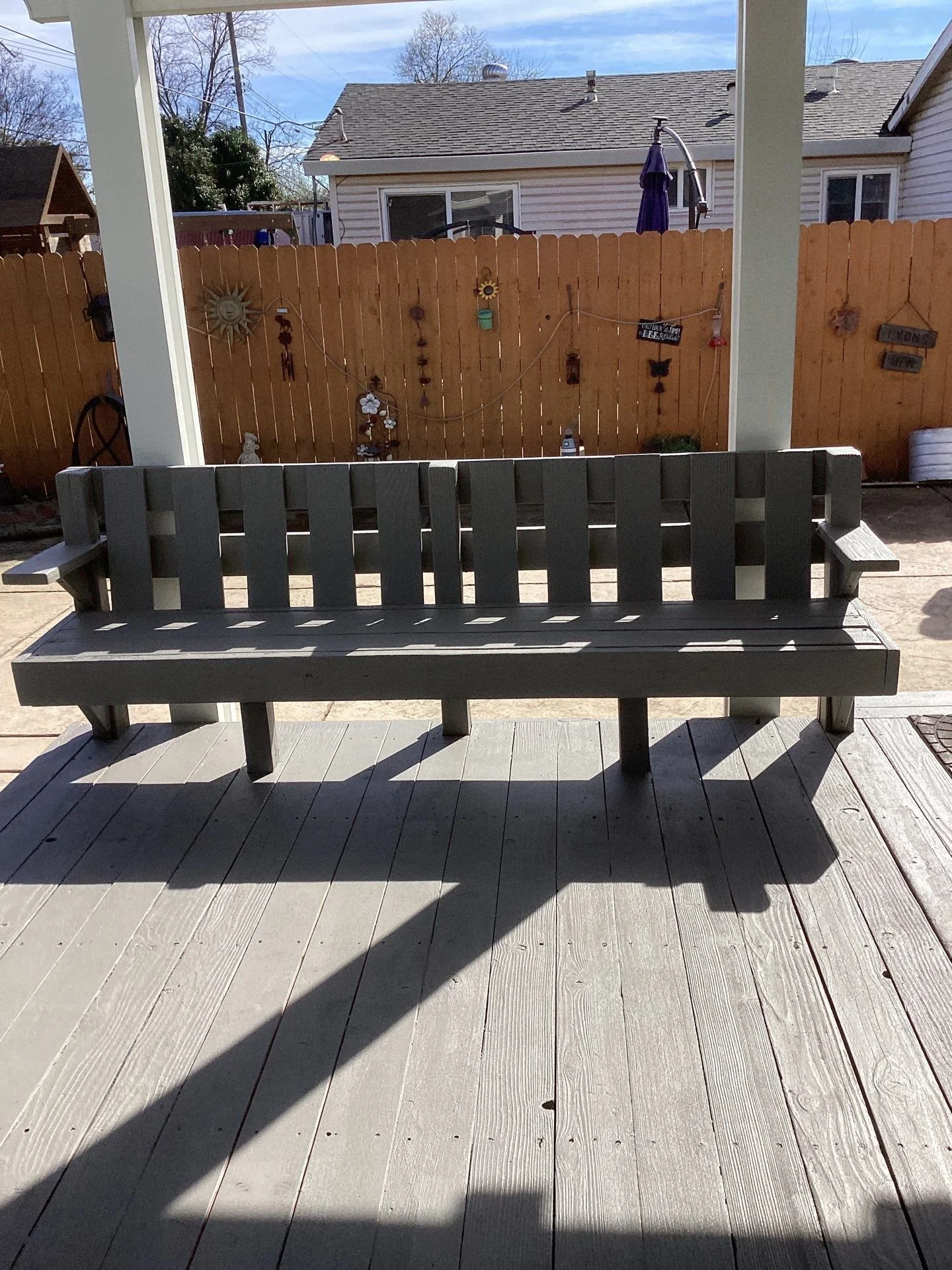 Repainted deck and bench area after deck repair in Rio Linda