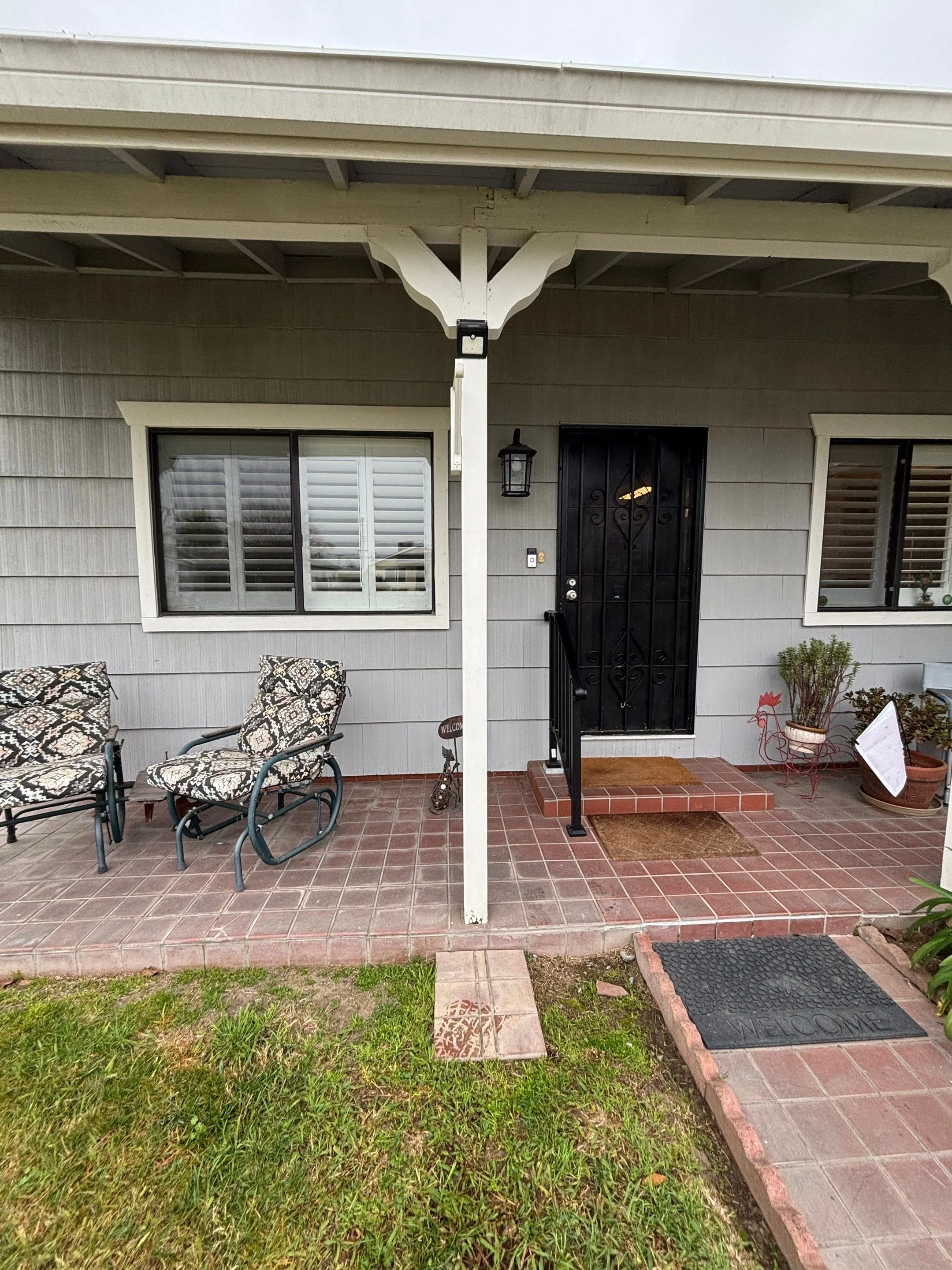 Front porch of a Rio Linda home where Ridgeway Construction also did porch work