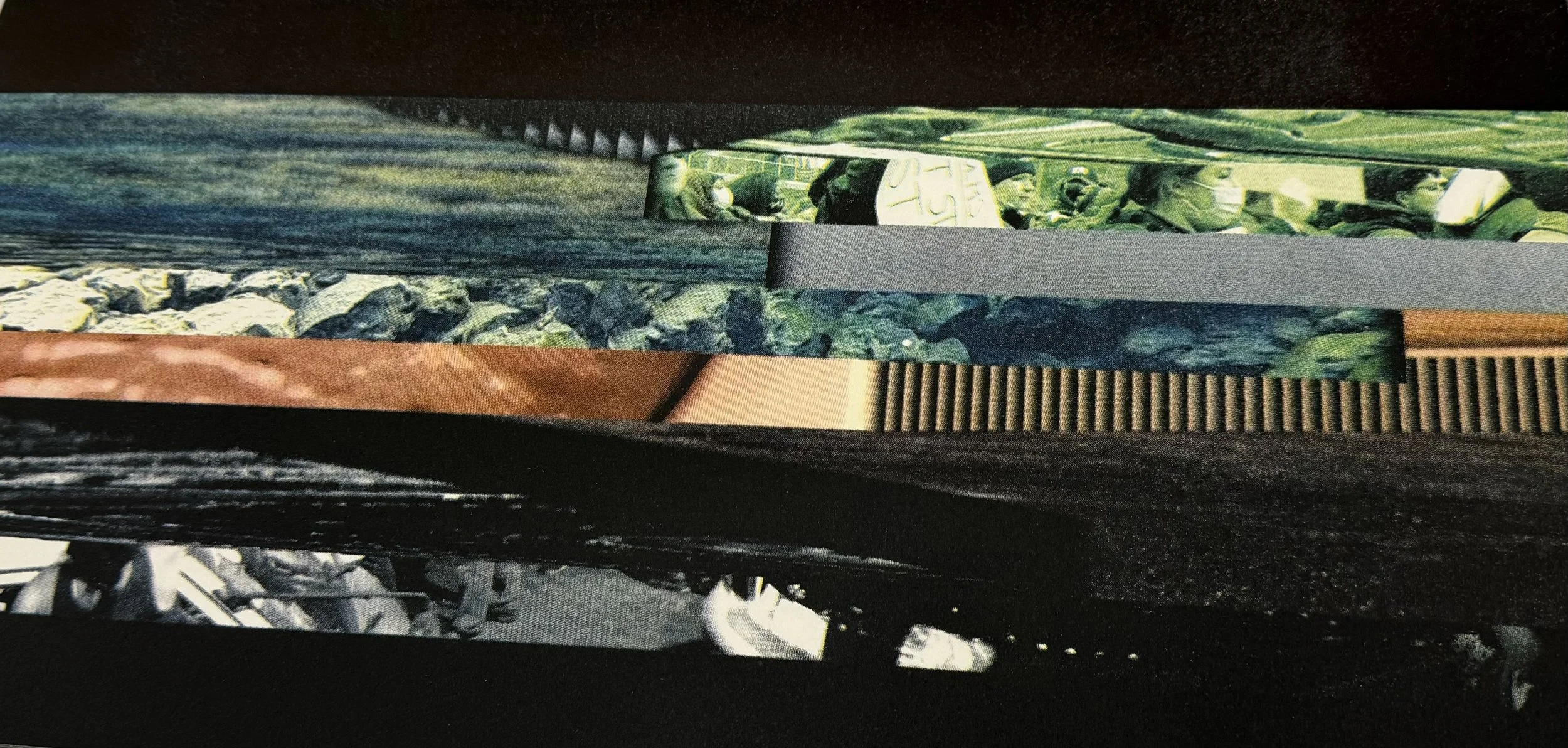 artwork with horizontally banded images