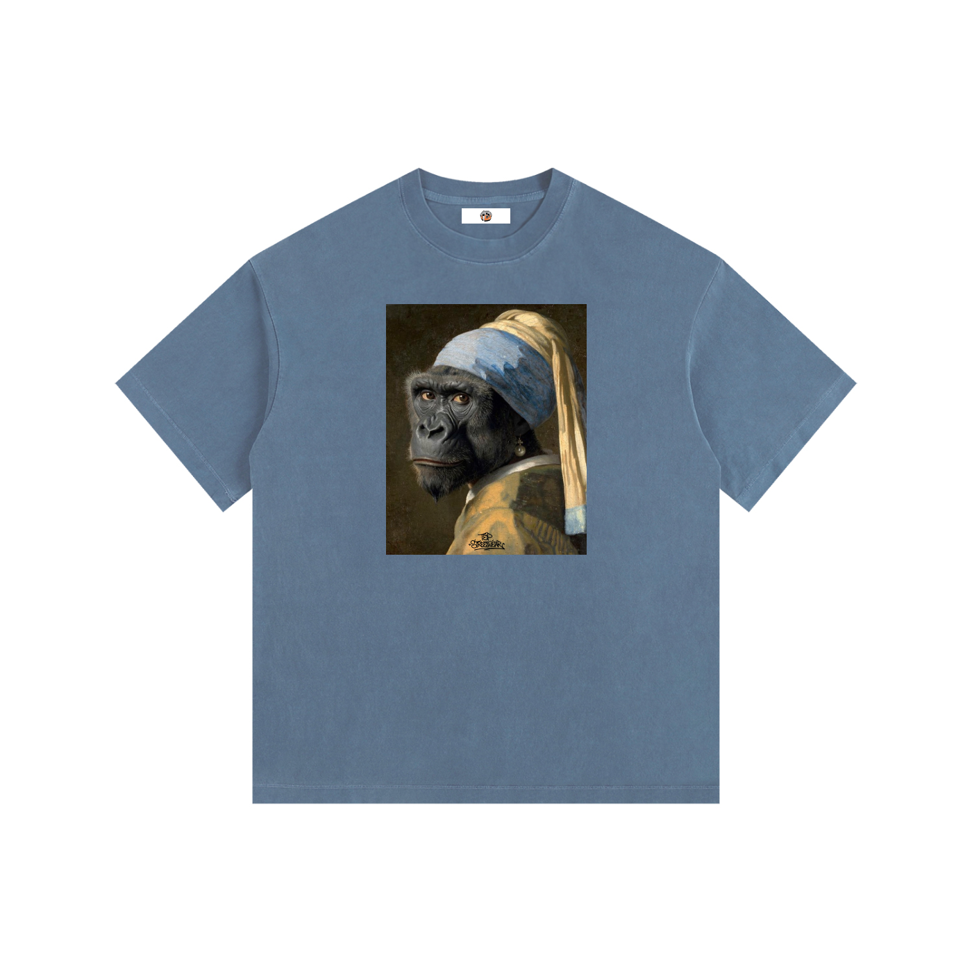 "Gorilla with a Pearl Earring" Vintage Washed Heavy Cotton T-Shirt