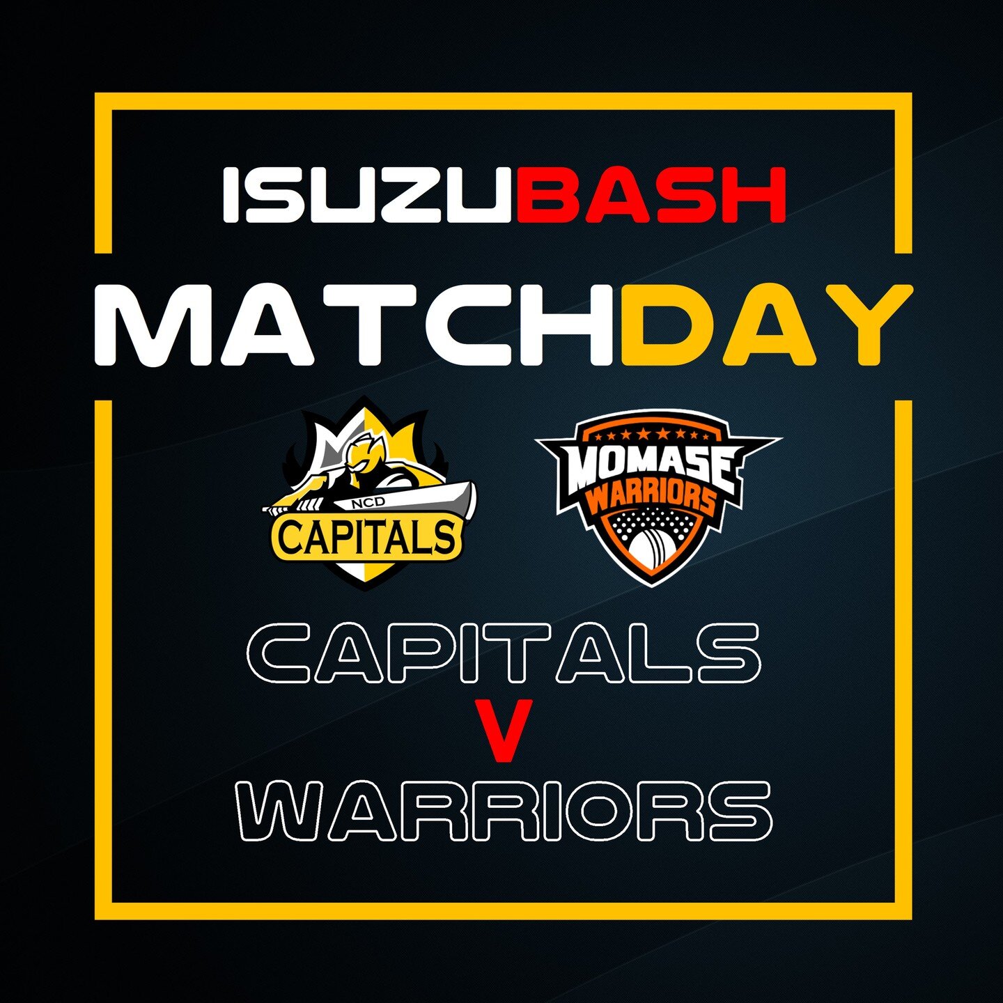 MEN'S ISUZU T20 BASH
ROUND 2 

NCD CAPITALS 🆚 MOMASE WARRIORS
NCD won the toss and elected to bowl

THU 2 JUNE | 10:00 AM
AMINI PARK

LIVE STREAM: https://www.youtube.com/watch?v=eGli6LWmqmc
LIVE SCORE CARD: https://matchcentre.cricketpng.org.pg/mat