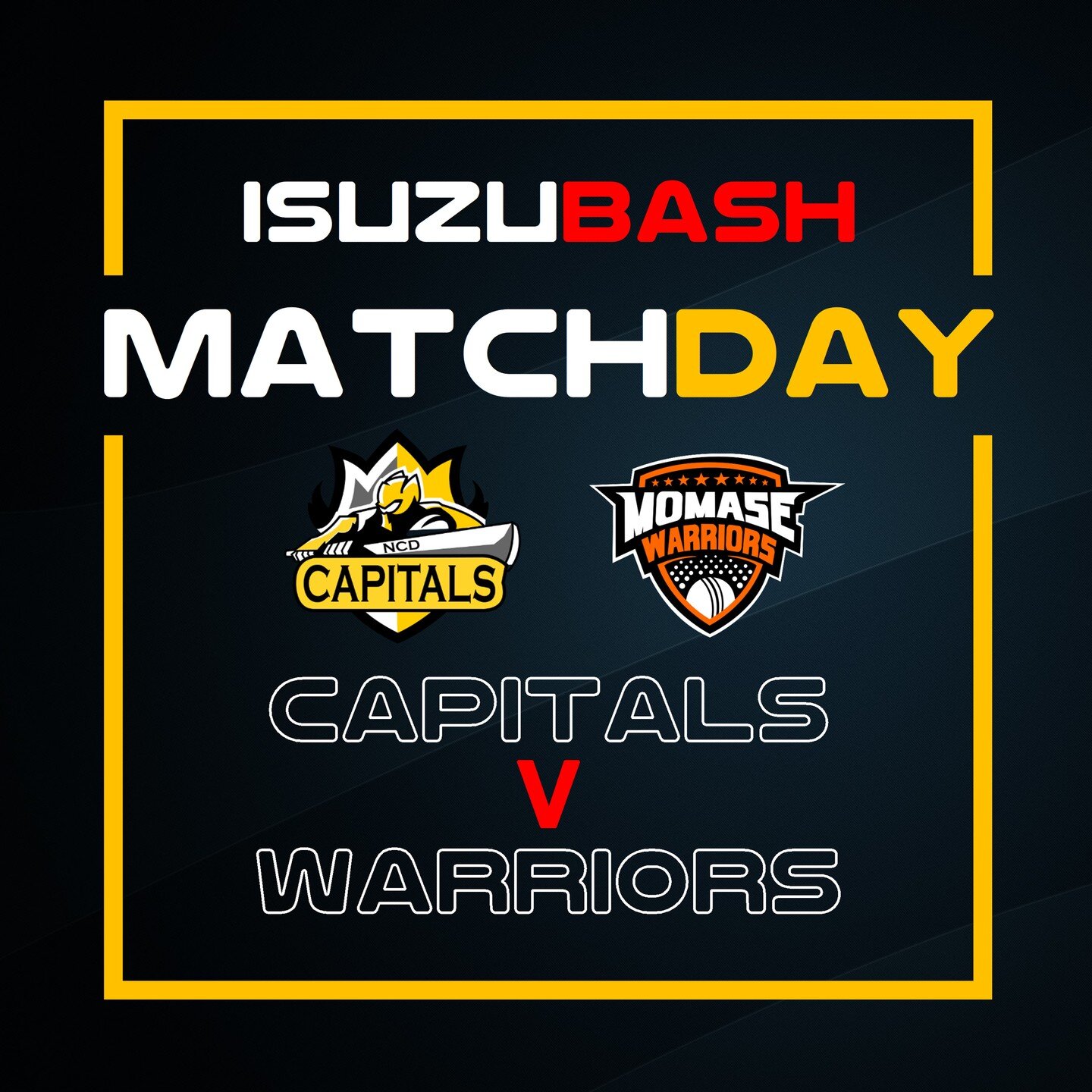 MEN'S ISUZU T20 BASH
ROUND 4 

NCD CAPITALS 🆚 MOMASE WARRIORS
WARRIORS won the toss and elected to bowl

FRI 3 JUNE | 10:00 AM
AMINI PARK

LIVE STREAM: https://www.youtube.com/watch?v=nFJsM2Q5-0Q
LIVE SCORE CARD: https://matchcentre.cricketpng.org.p