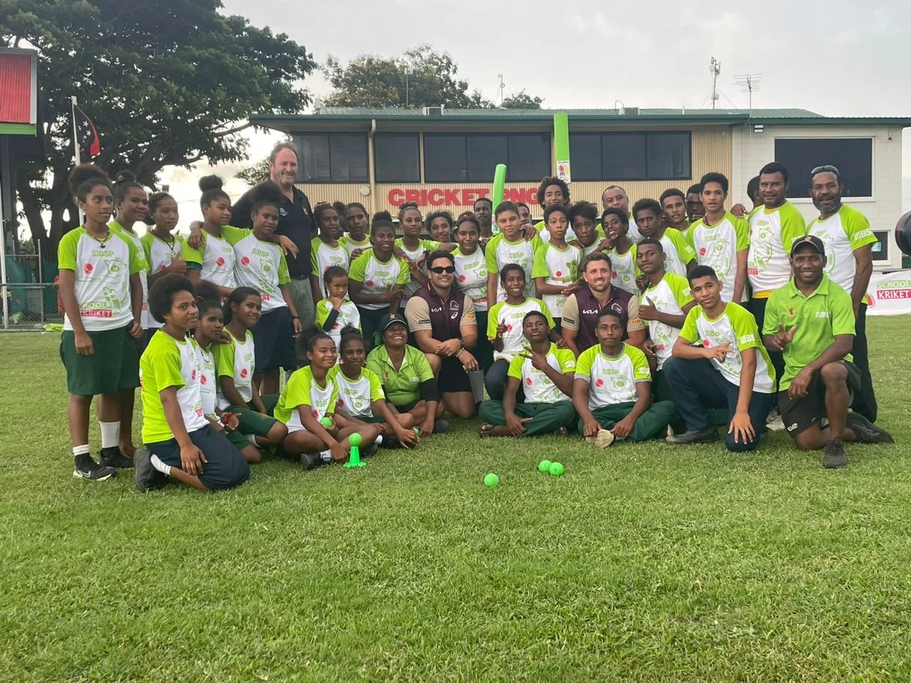 BRISBANE BRONCOS join  BSP SCHOOL KRIKET AT AMINI PARK