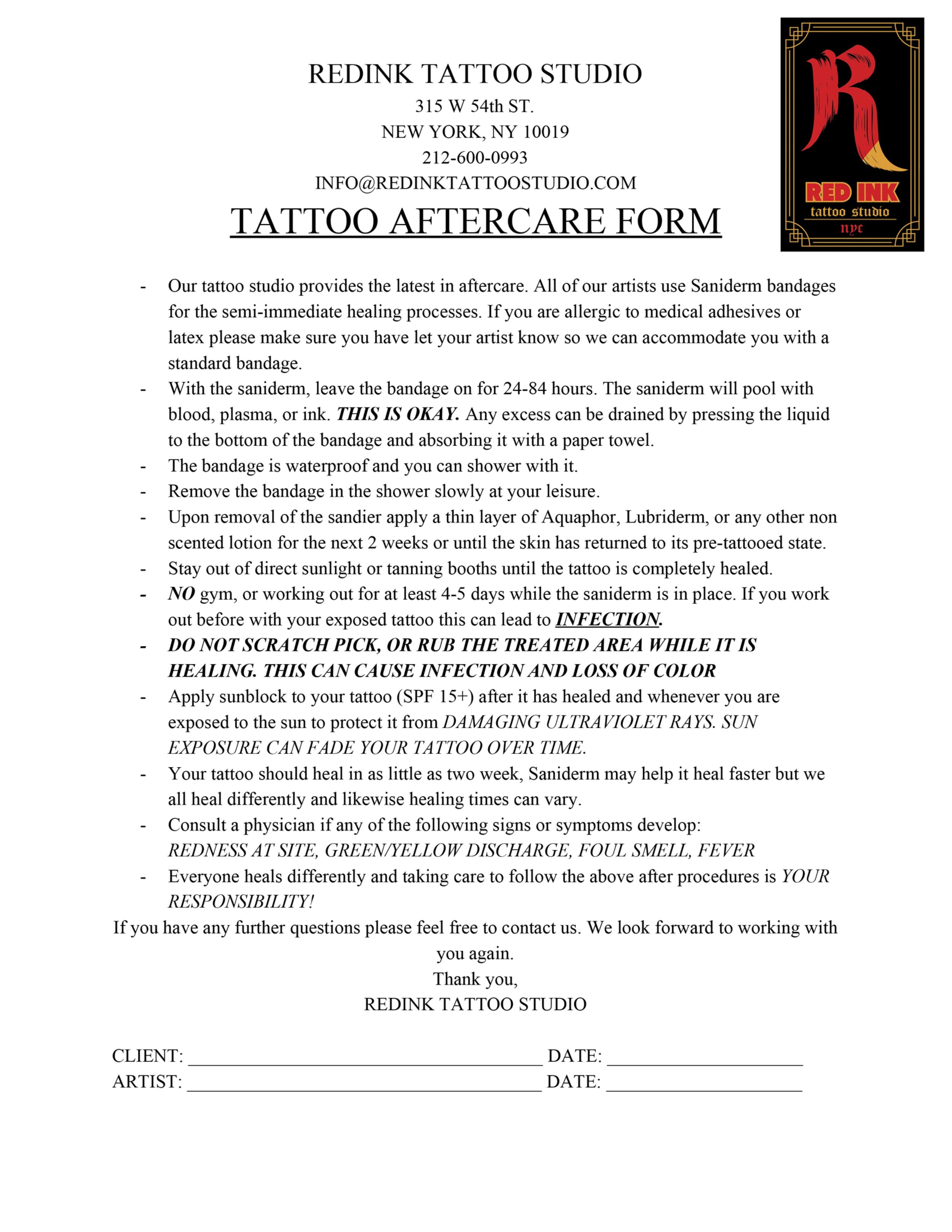 Tattoo Aftercare Sydney - Tips and Instructions | Authentink