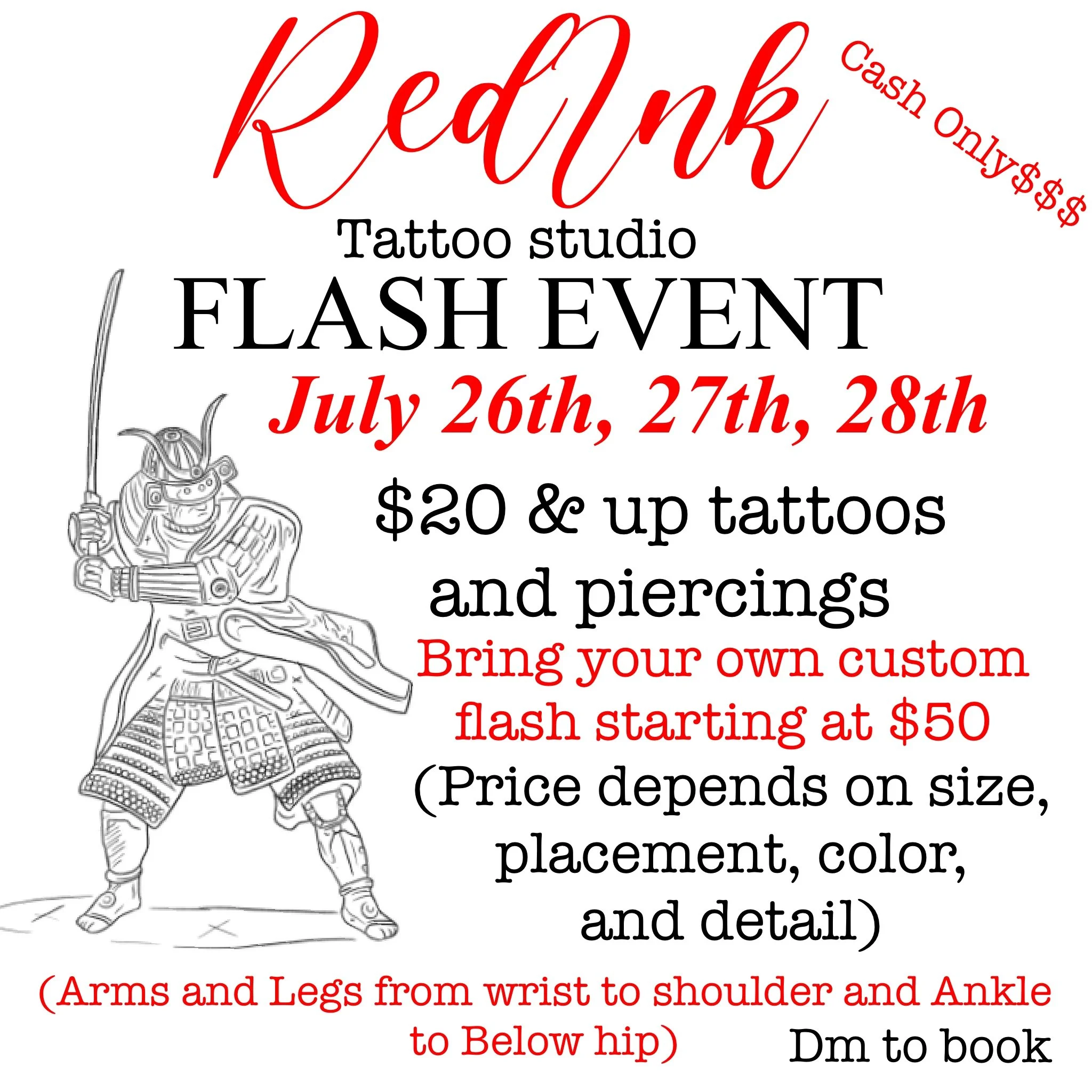 REDINK TATTOO STUDIO FLASH TATTOO EVENTS — REDINK TATTOO STUDIO