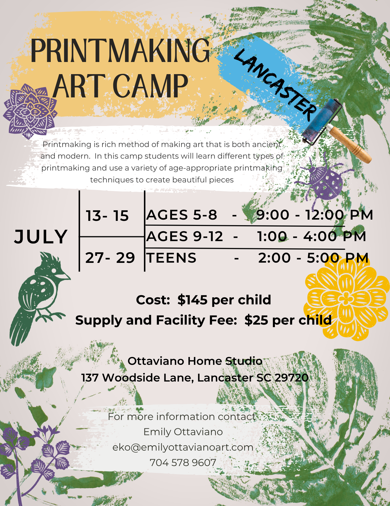 Printmaking Art Camp Lancaster