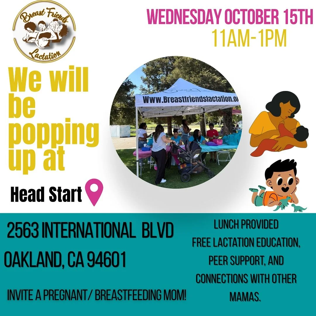 ✨ We&rsquo;re popping up at Head Start in Oakland! ✨
Join Breast Friends Lactation on Wednesday, October 15th from 11AM&ndash;1PM at:
📍 2563 International Blvd, Oakland, CA 94601
Come for:
🍽️ Free lunch
🤱 Lactation education
💬 Peer support
👩🏽&z