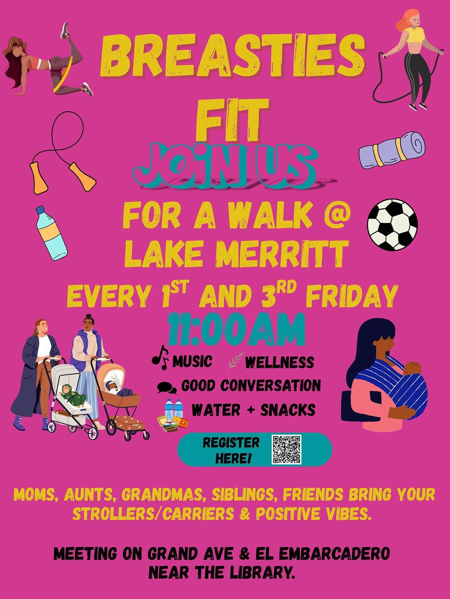 👟✨ Join us for Breasties Fit! ✨👟 We&rsquo;re walking, connecting, and vibing at Lake Merritt every 1st and 3rd Friday at 11:00 AM! 💬💪🏾
🎶 Music | 🧘🏽 Wellness | 💬 Good Conversation | 💦 Water + Snacks 📍 Meet us at Grand Ave &amp; El Embarcade