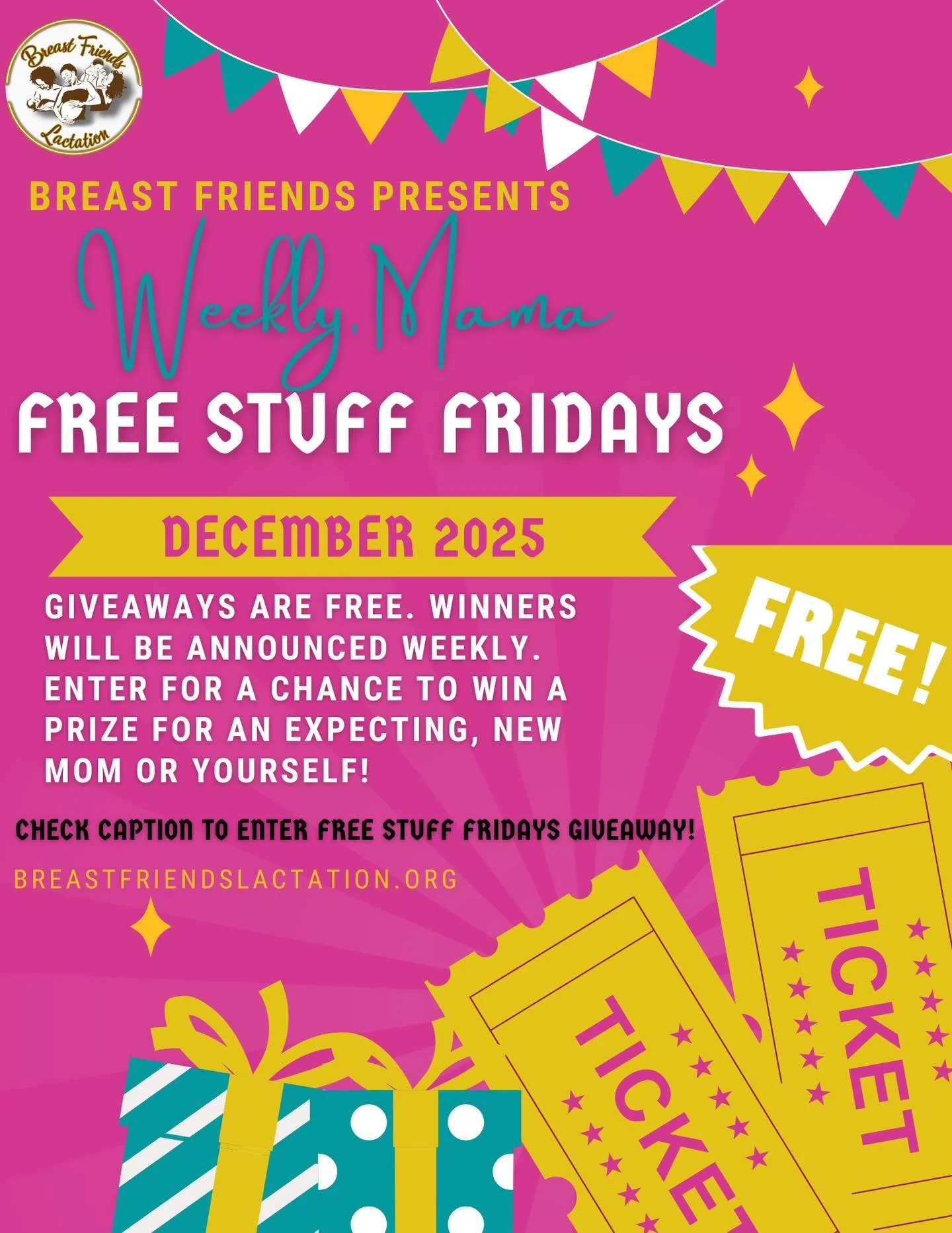 🎉 Weekly Mama FREE Stuff Fridays &ndash; December 2025 🎉
Giveaways are FREE and winners are announced weekly! 🎁
Perfect for expecting moms, new moms, or YOU 🤍
👉 To enter:
Comment one of your New Year&rsquo;s resolutions on our latest reel ✨
Good