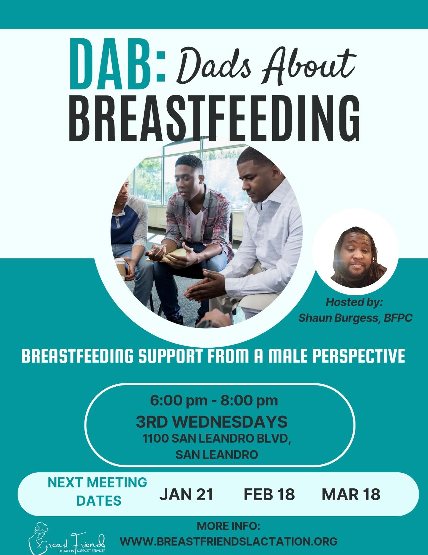 DAB (Dads About Breastfeeding) is a welcoming space for fathers and partners to ask questions, gain tools, and connect with other men walking the same journey.
Next group Wednesday, Feb 18th
Support looks different from every perspective &mdash; and 