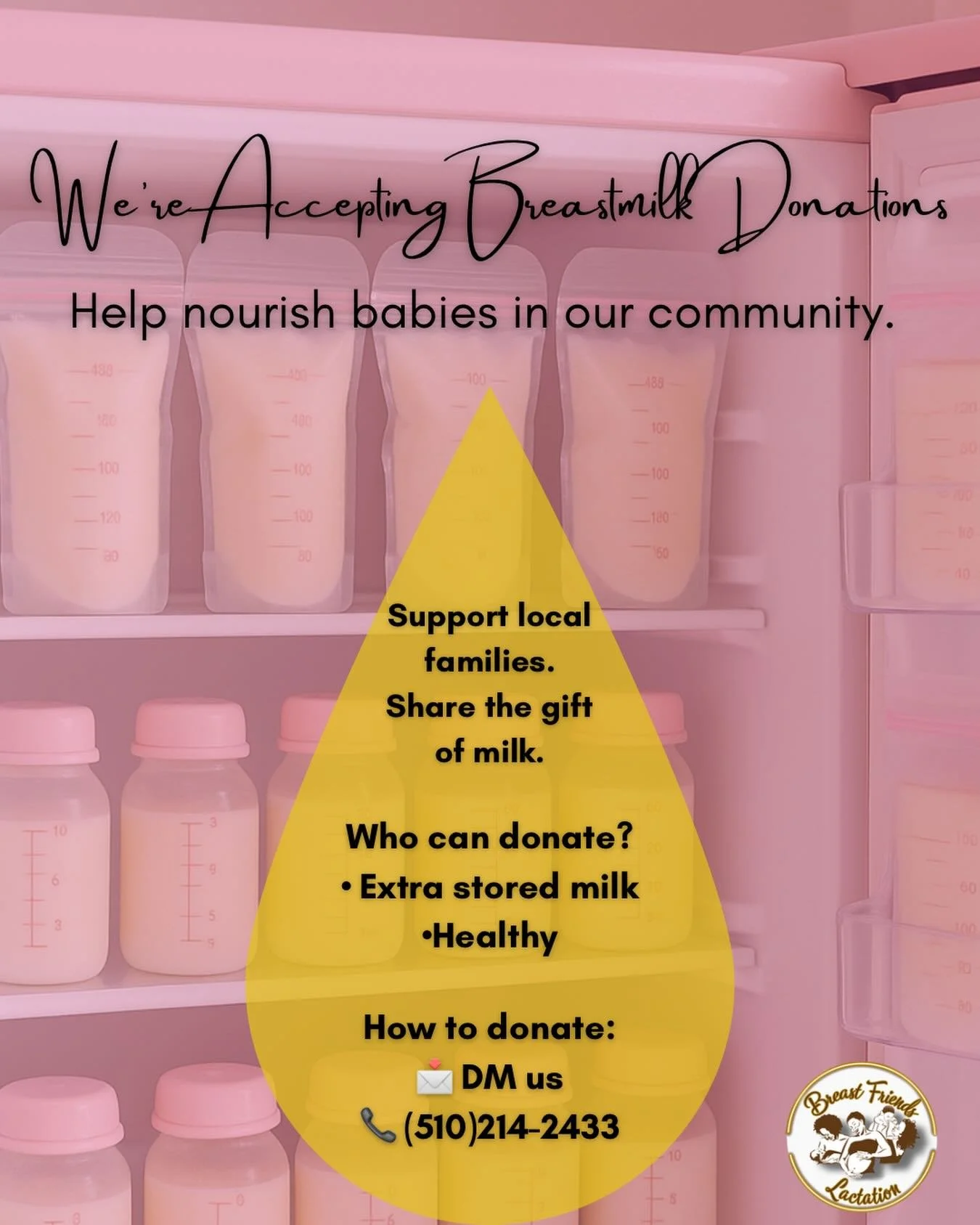 💛 Give the gift of nourishment.
We&rsquo;re accepting breastmilk donations to support babies and families in our community.

If you have extra stored milk and are able to share, your donation can make a real difference for a family in need. Every ou