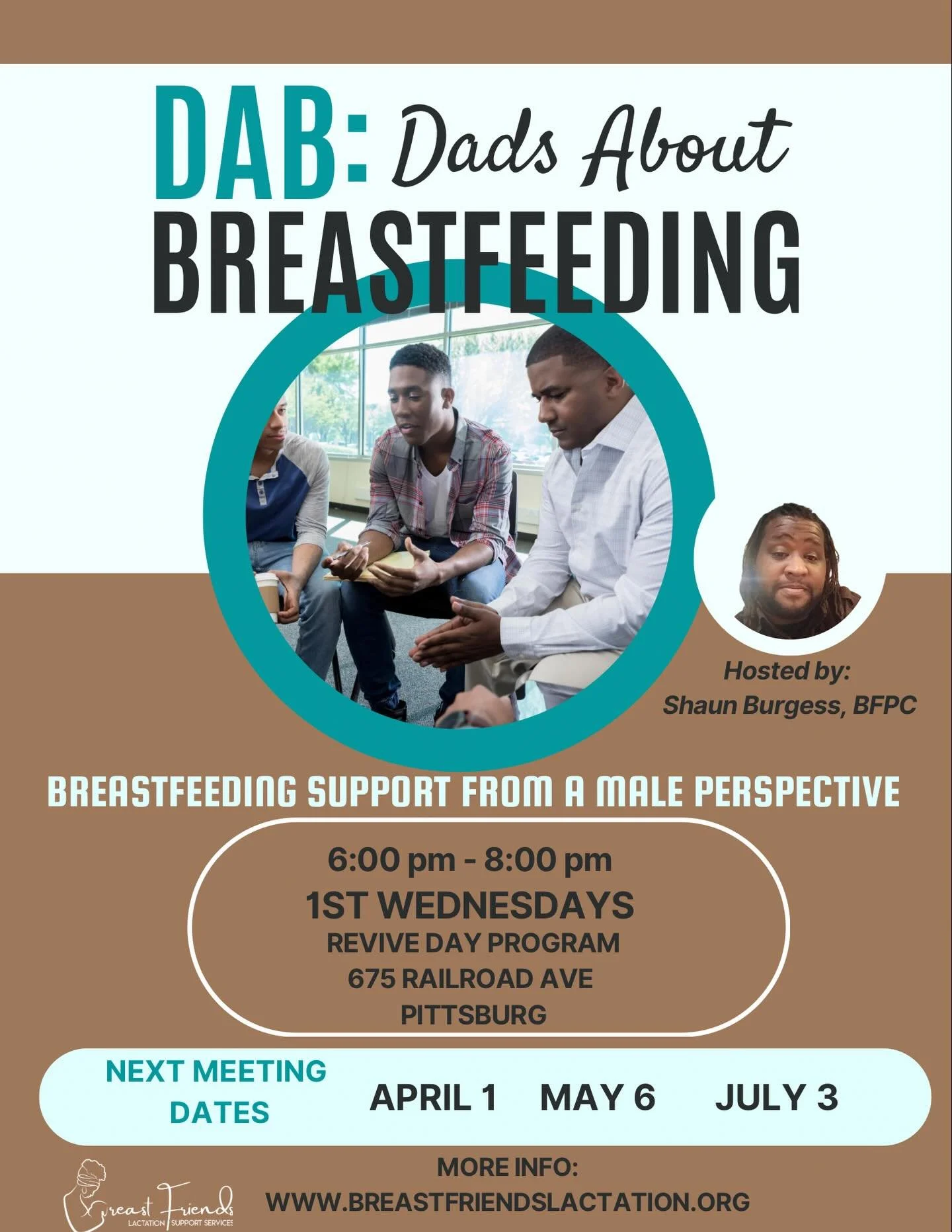 Strong families start with supported dads.

Join us this Wednesday for Dads About Breastfeeding&mdash;where men come together to learn, connect, and support the breastfeeding journey.

You belong here. 🤝