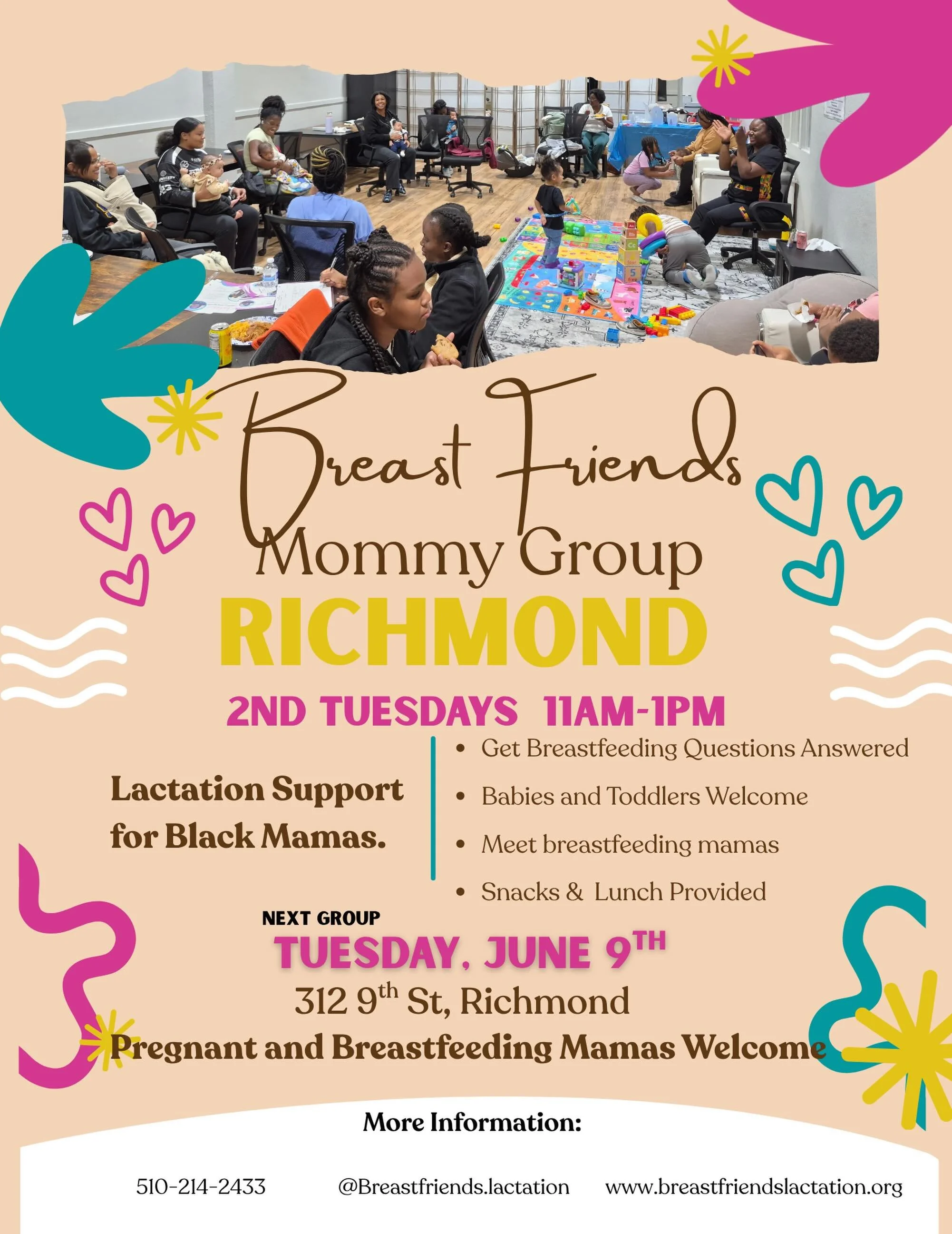 Join us Tuesday, June 9th from 11AM&ndash;1PM in Richmond for lactation support, lunch, and a space where Black mamas can feel seen, supported, and celebrated. Babies and toddlers are always welcome!

✨ Get your breastfeeding questions answered
✨ Con