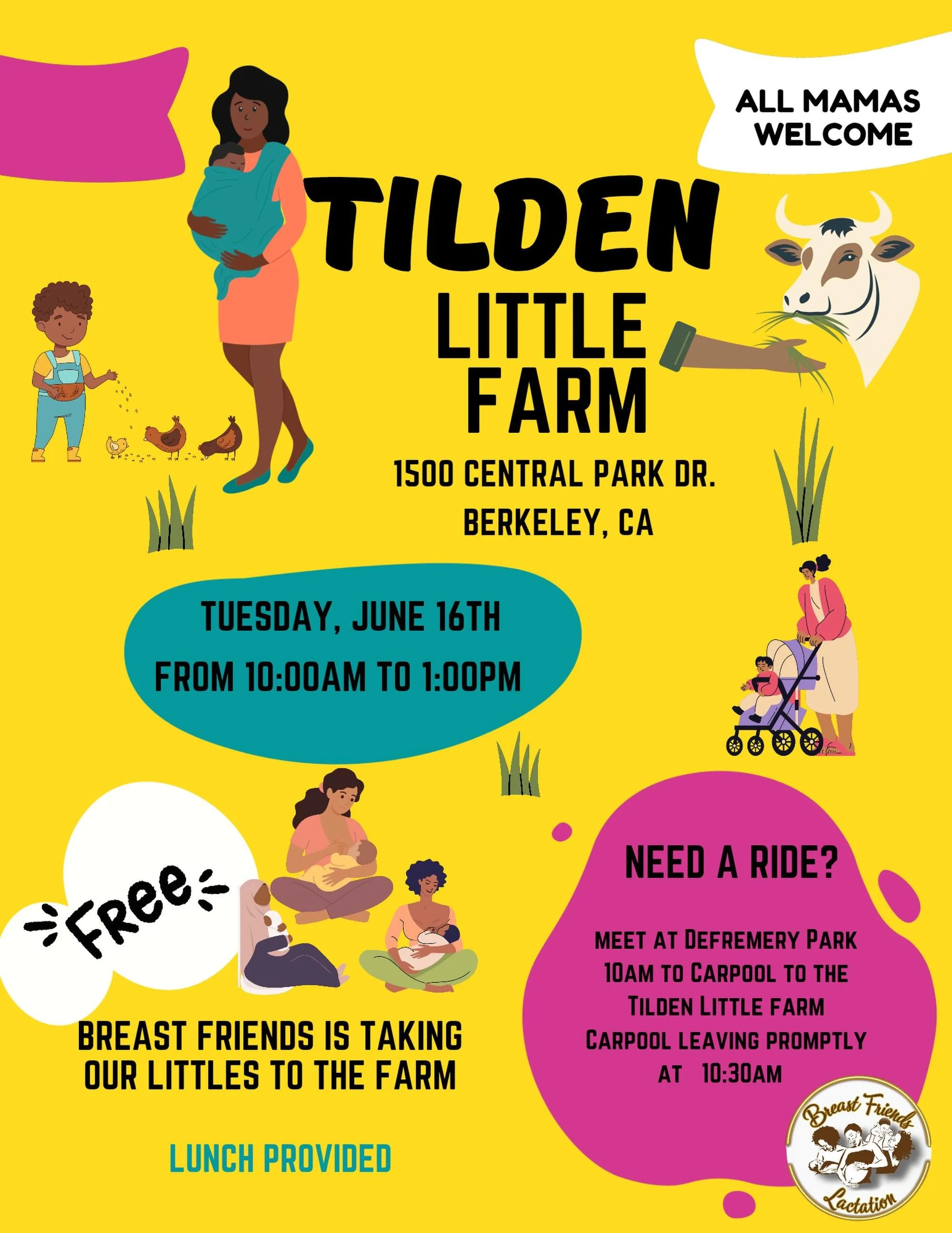 🐄🌻 Farm Day with BreastFriends! 🌻🐄

Join us as we take our littles on a fun day at Tilden Little Farm! Come connect with other moms, enjoy the outdoors, meet the animals, and make sweet memories with your little ones. 💛

📍 Tilden Little Farm
15